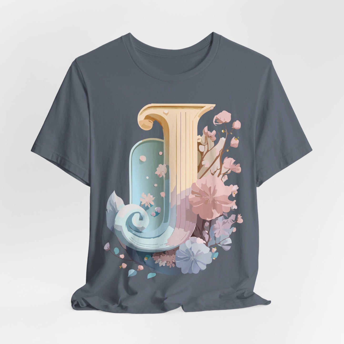 Natural Cotton Tee Shirt - Letters Collection - J Printify