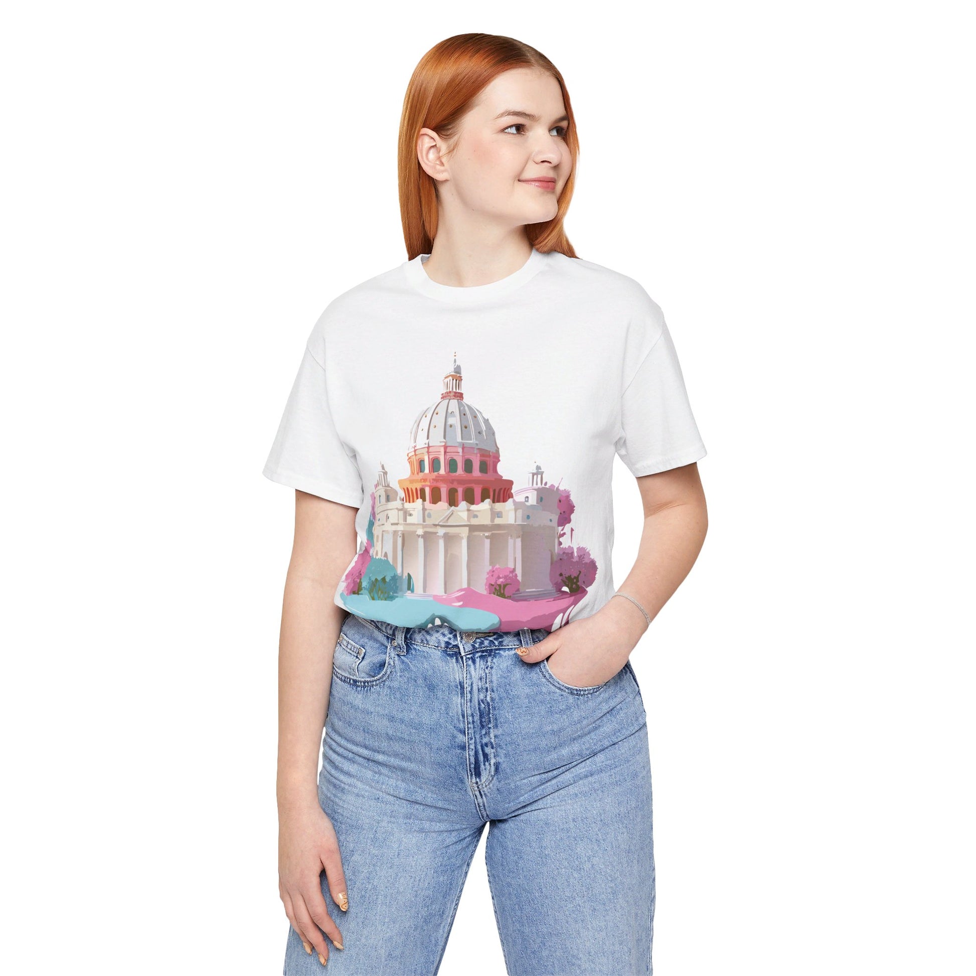 Natural Cotton Tee Shirt - Beautiful Places Collection - Rome Printify