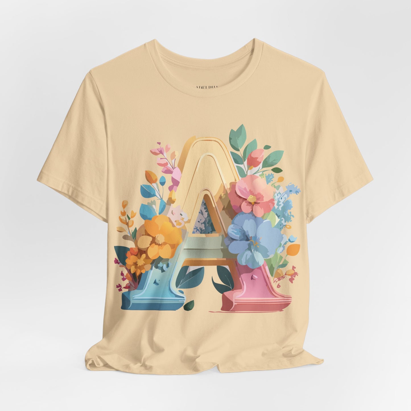 Natural Cotton Tee Shirt - Letters Collection - A Printify