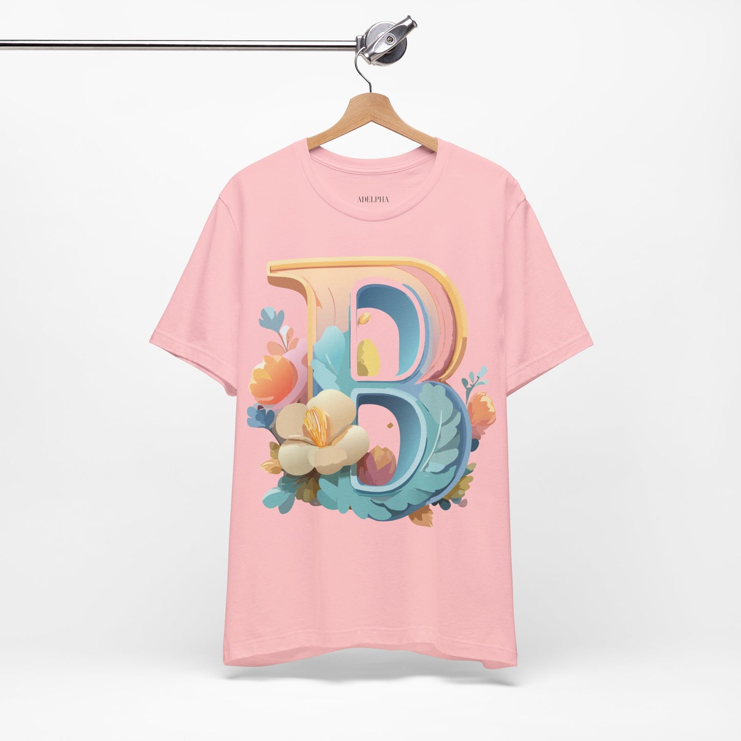 Natural Cotton Tee Shirt - Letters Collection - B Printify