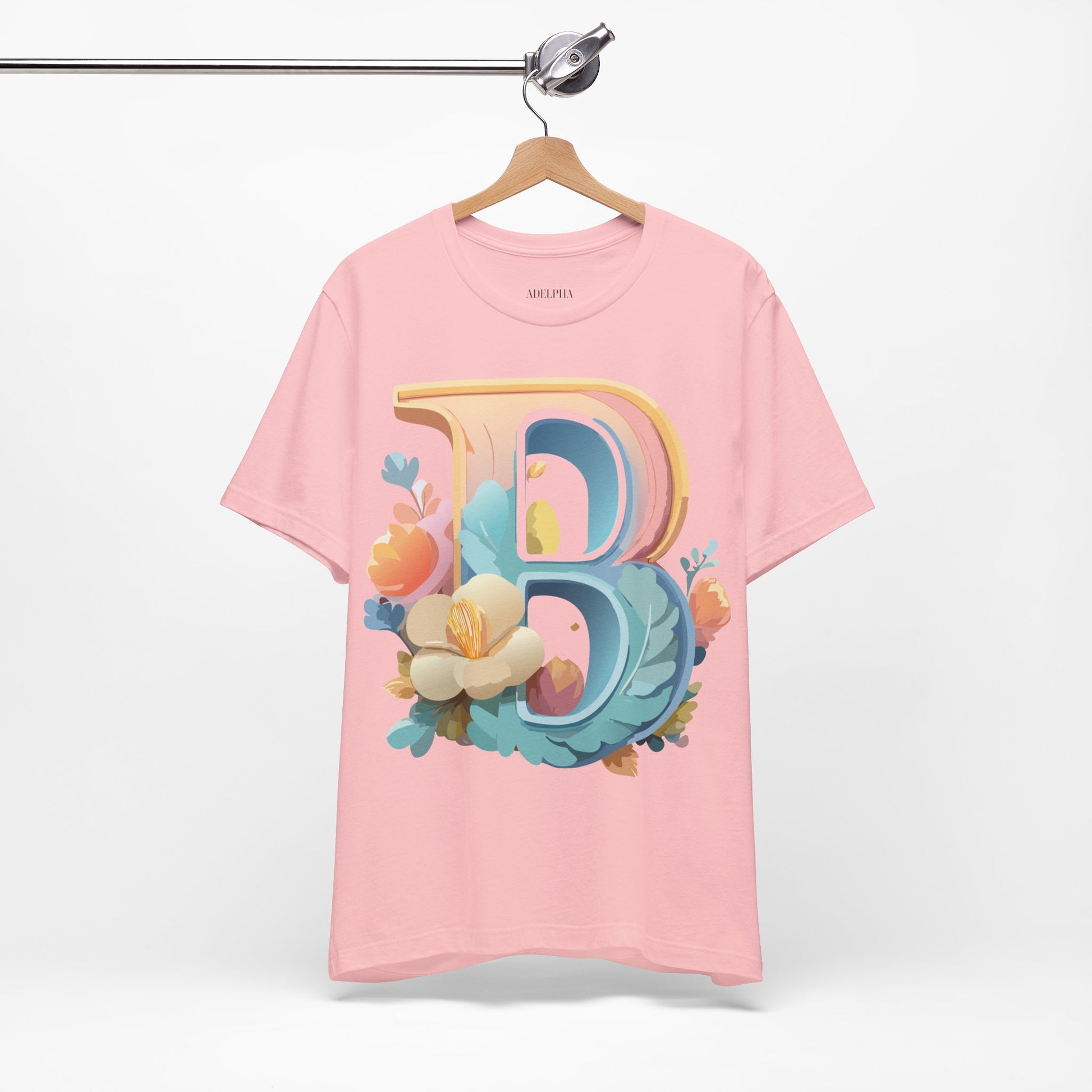 Natural Cotton Tee Shirt - Letters Collection - B Printify