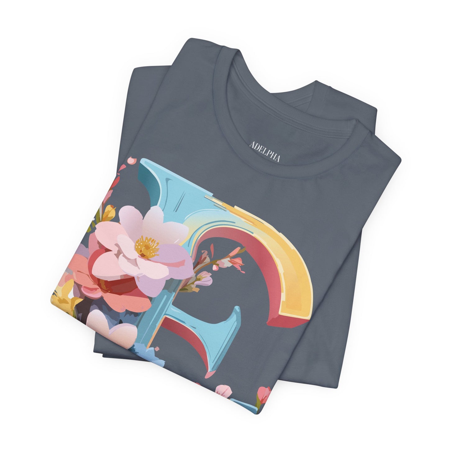 Natural Cotton Tee Shirt - Letters Collection - E Printify