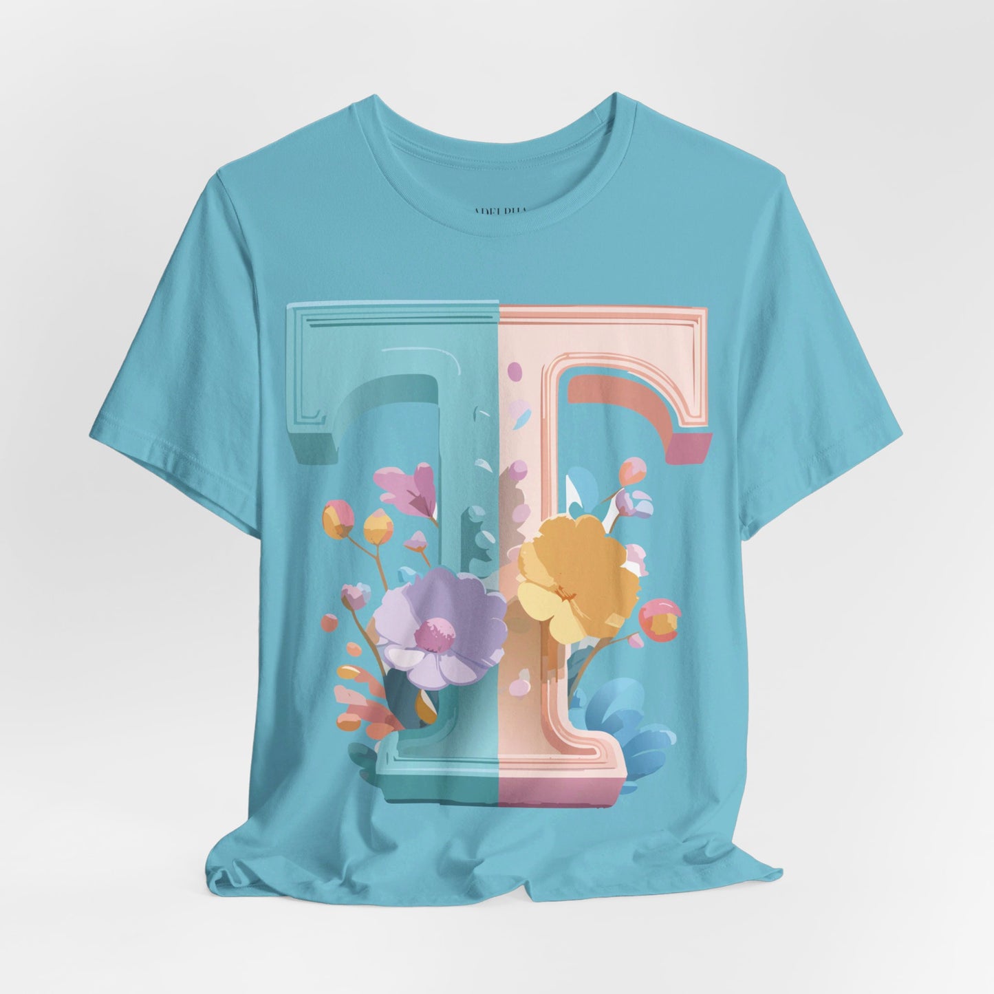 Natural Cotton Tee Shirt - Letters Collection - T Printify