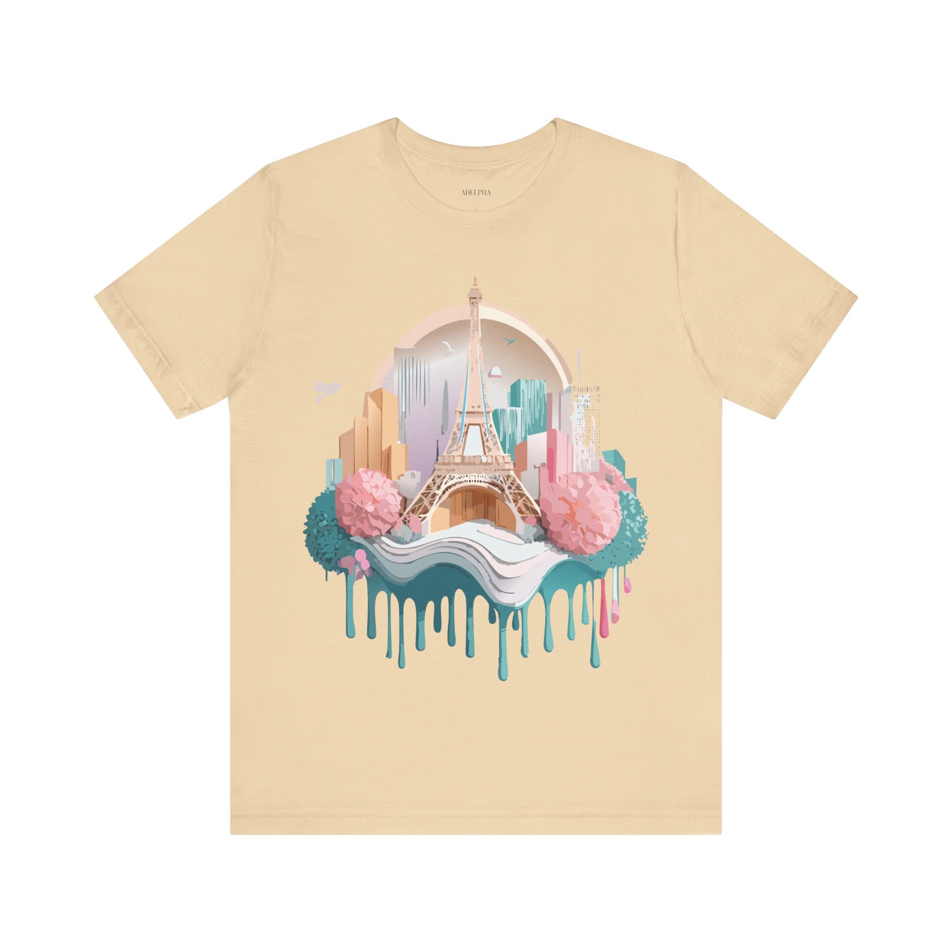 Natural Cotton Tee Shirt - Beautiful Places Collection - Paris Printify