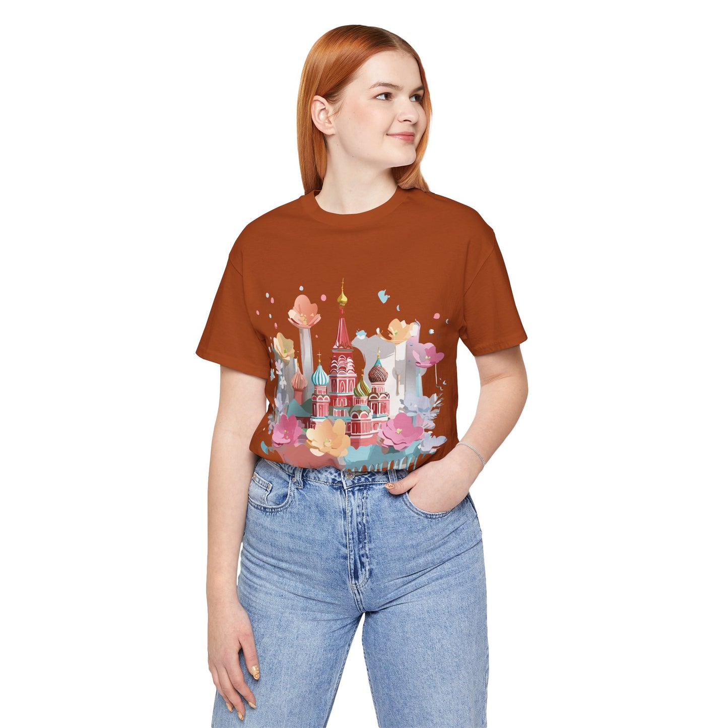 Natural Cotton Tee Shirt - Beautiful Places Collection - Moscow Printify
