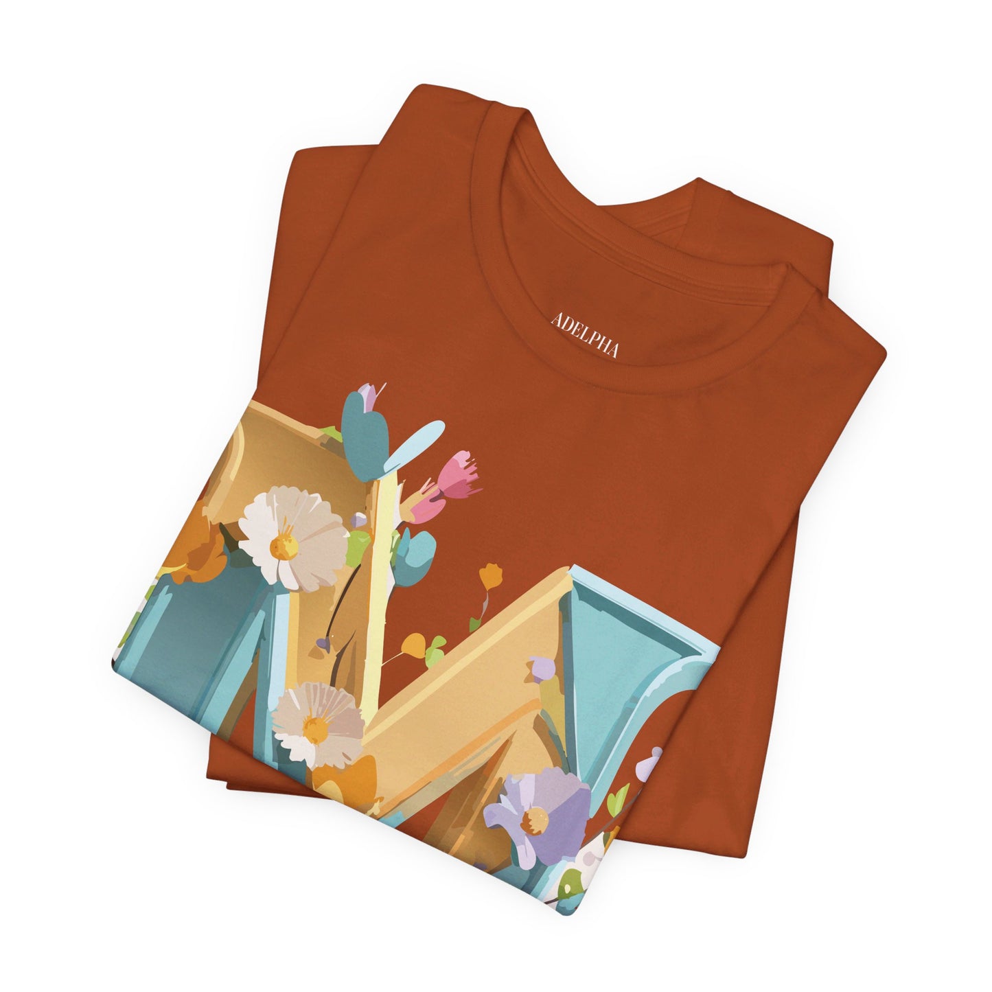 Natural Cotton Tee Shirt - Letters Collection - M Printify