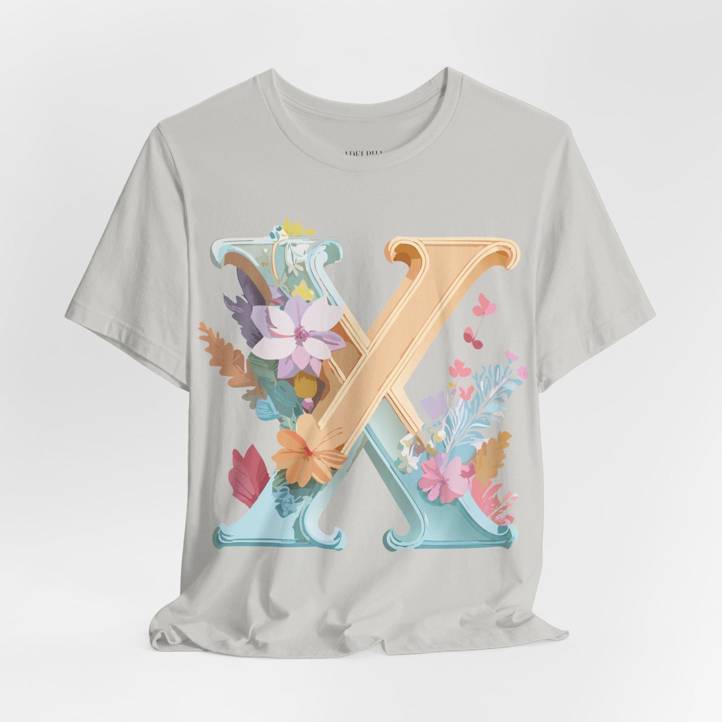 Natural Cotton Tee Shirt - Letters Collection - X Printify
