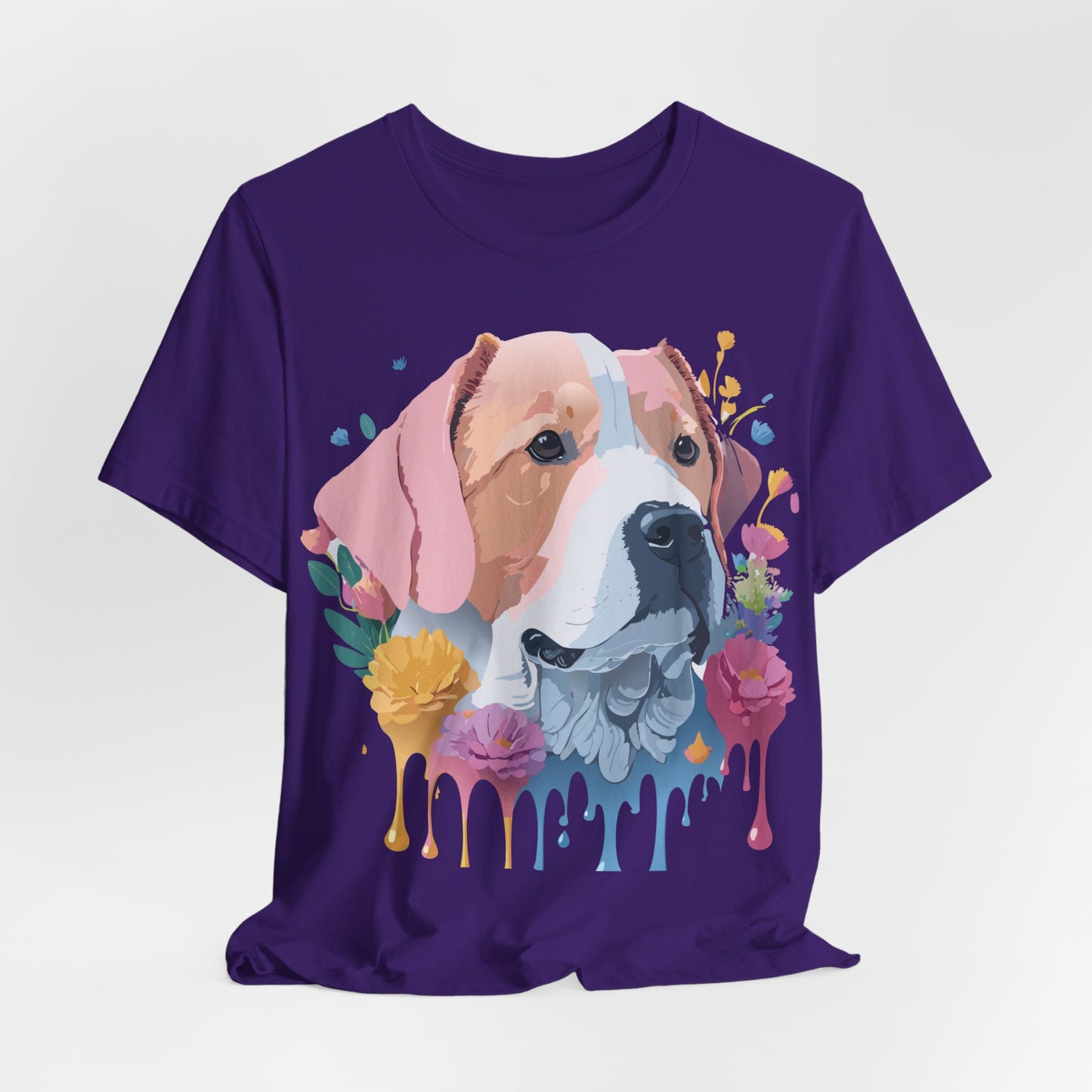 Natural Cotton Tee Shirt with Dog Printify