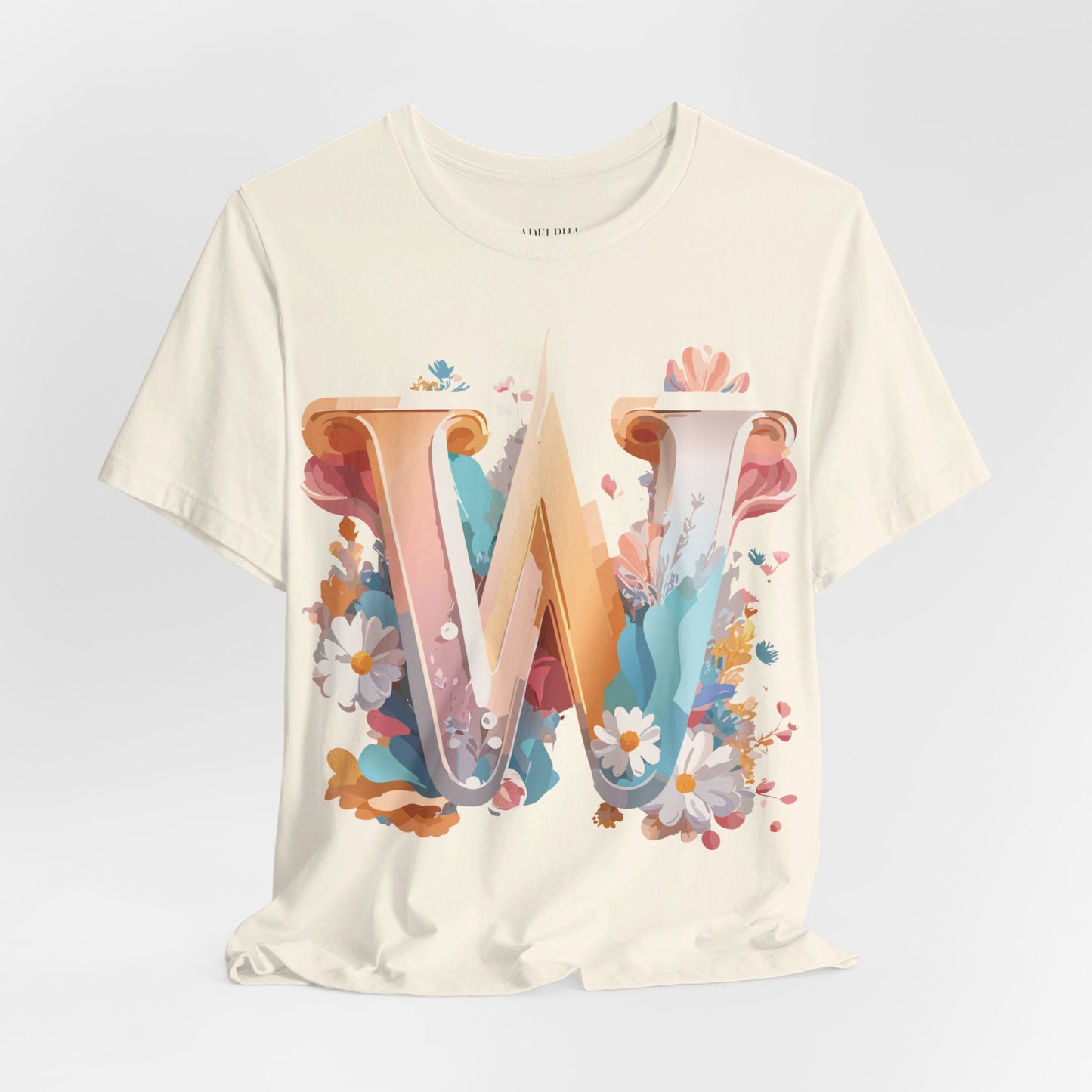 Natural Cotton Tee Shirt - Letters Collection - W Printify