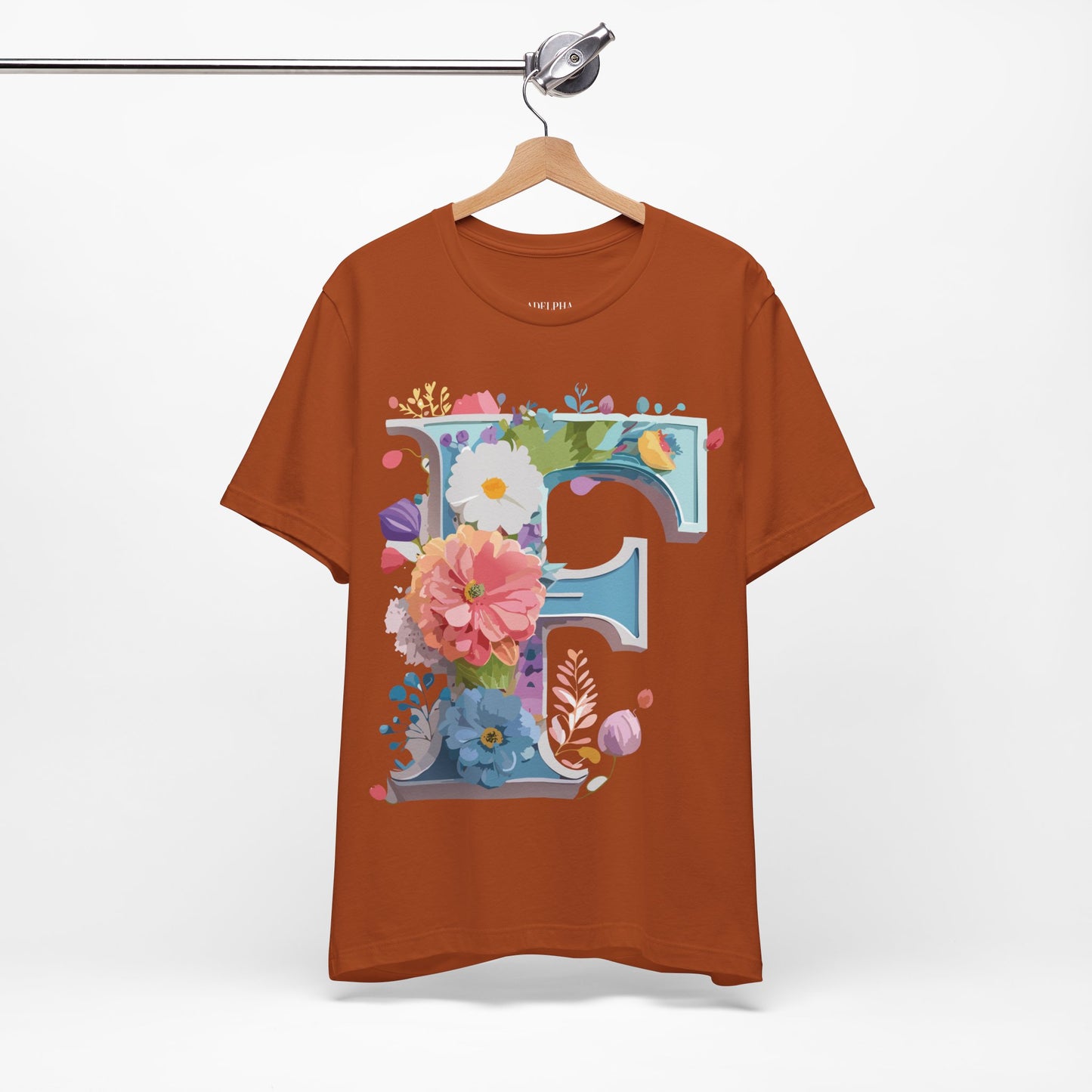 Natural Cotton Tee Shirt - Letters Collection - F Printify