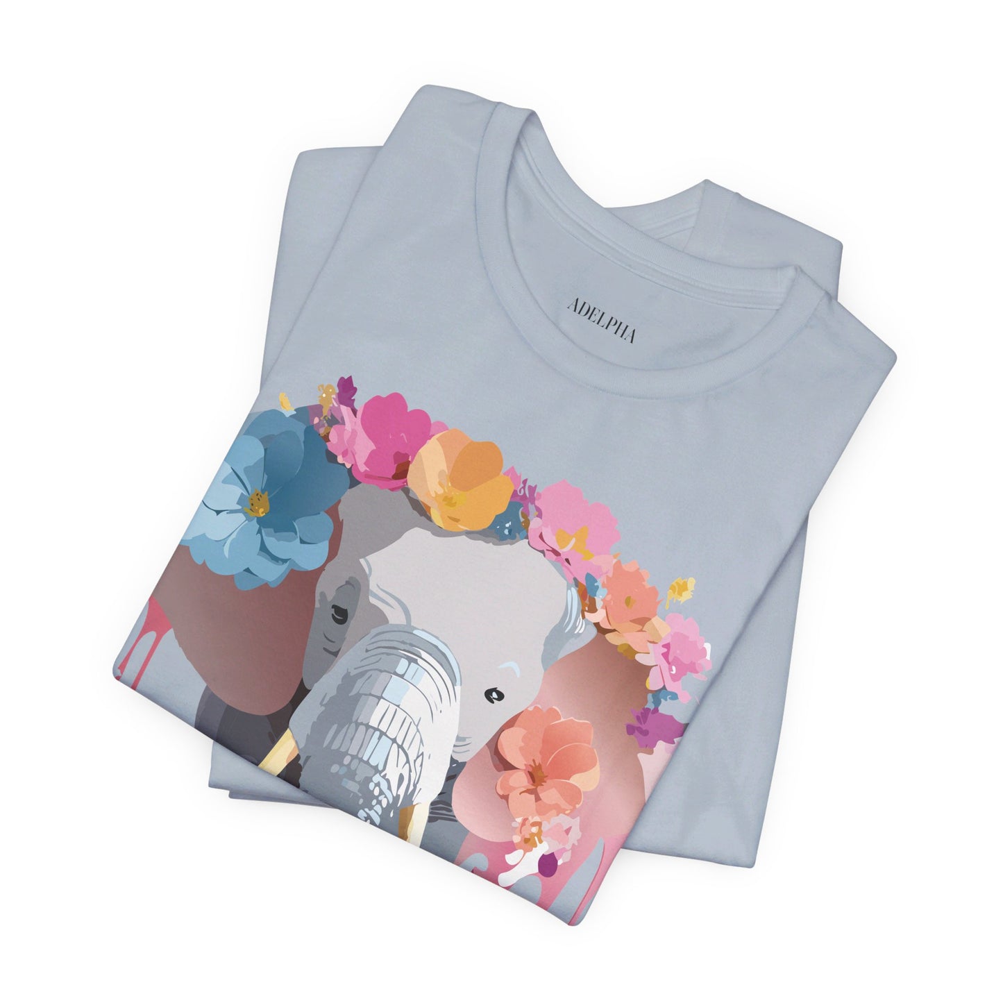 Natural Cotton Tee Shirt with Elephant Printify