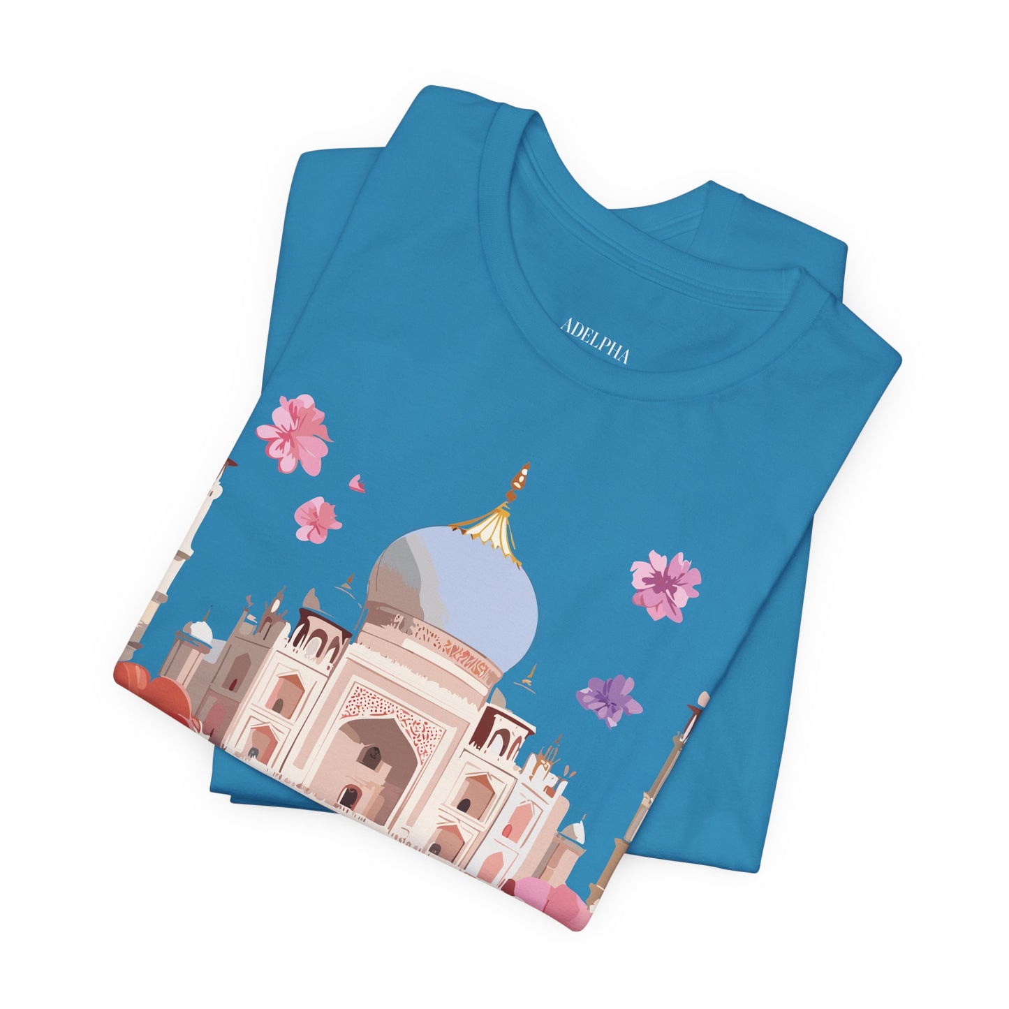 Natural Cotton Tee Shirt - Taj Mahal, India Printify