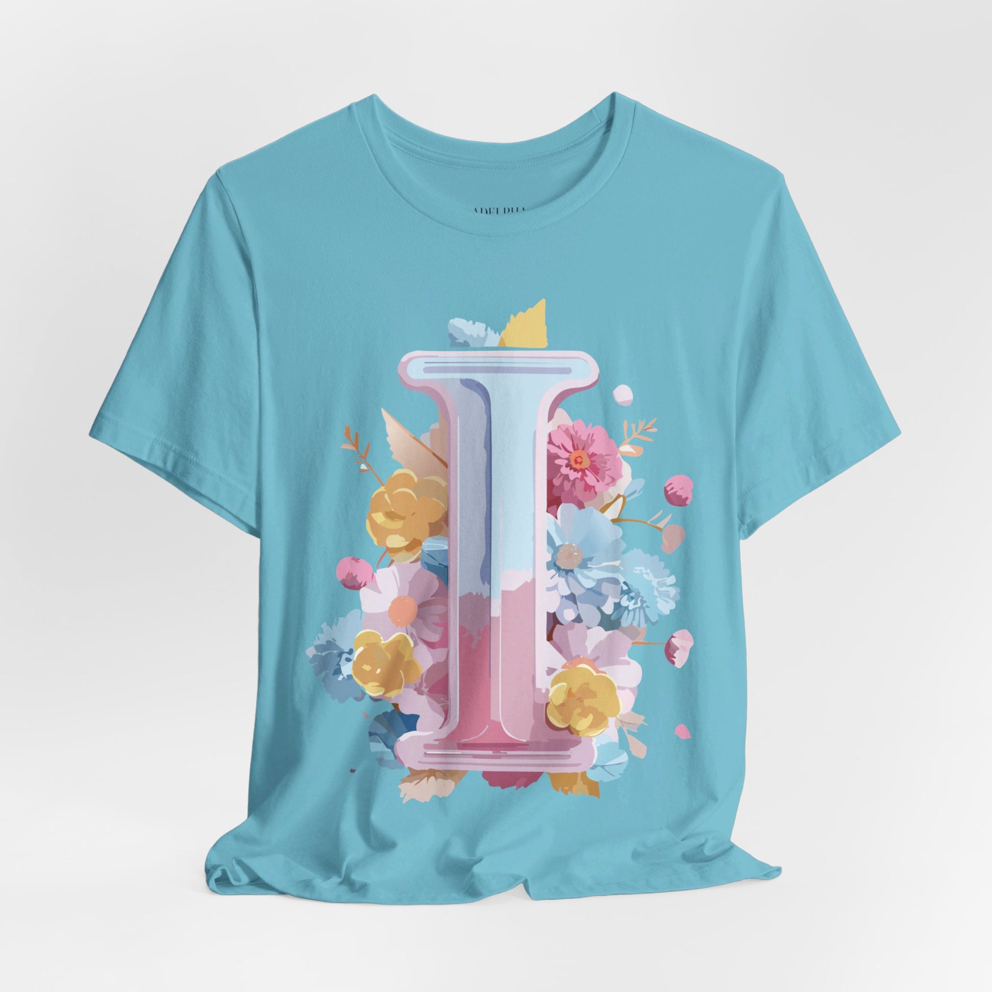 Natural Cotton Tee Shirt - Letters Collection - I Printify