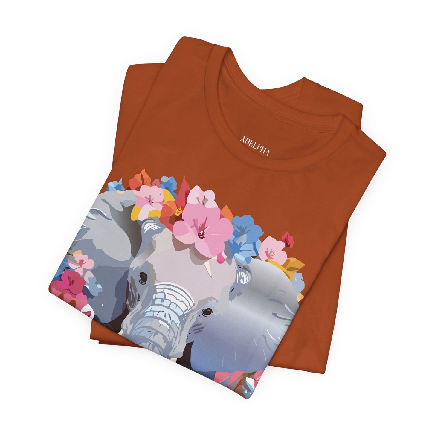 Natural Cotton Tee Shirt with Elephant Printify