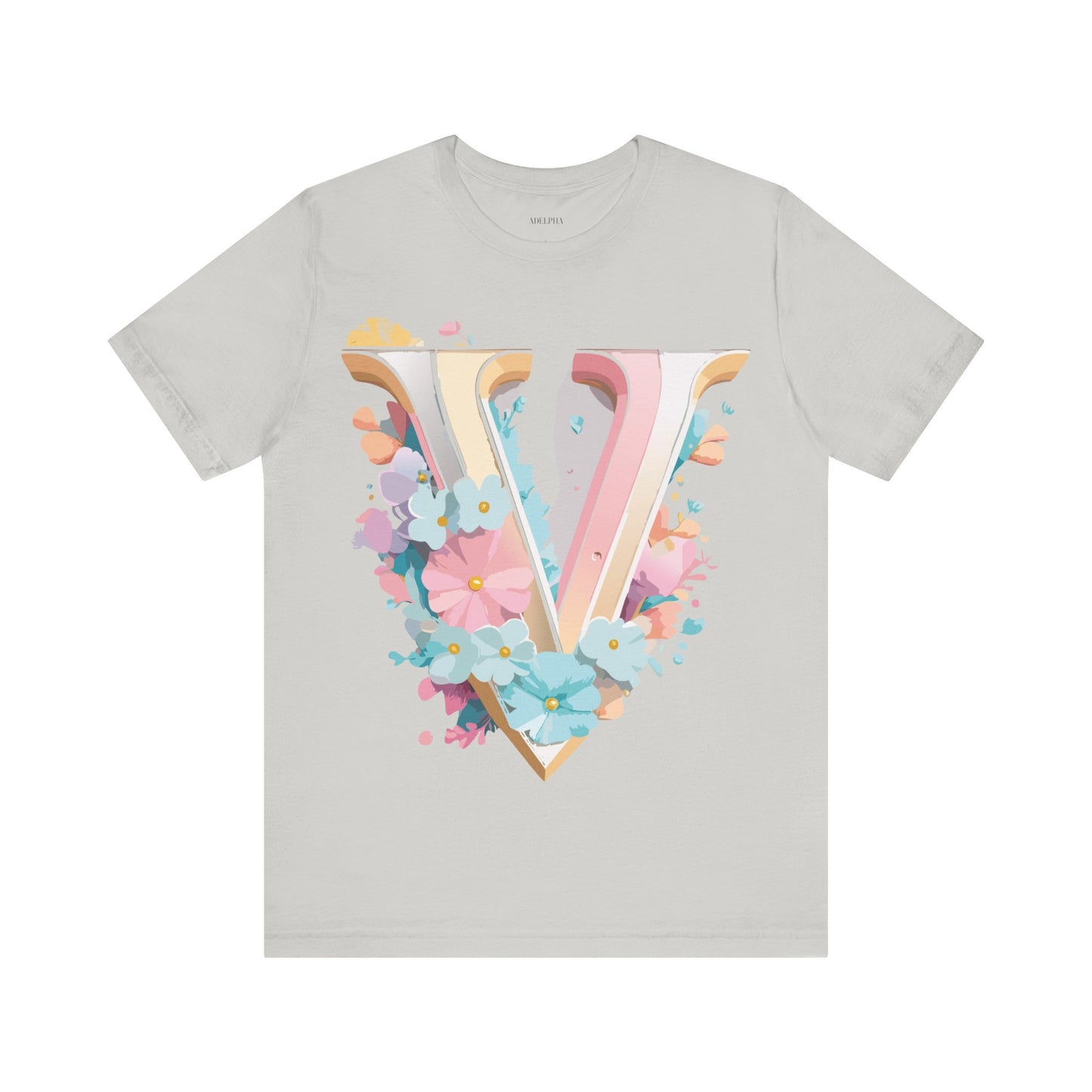 Natural Cotton Tee Shirt - Letters Collection - V Printify