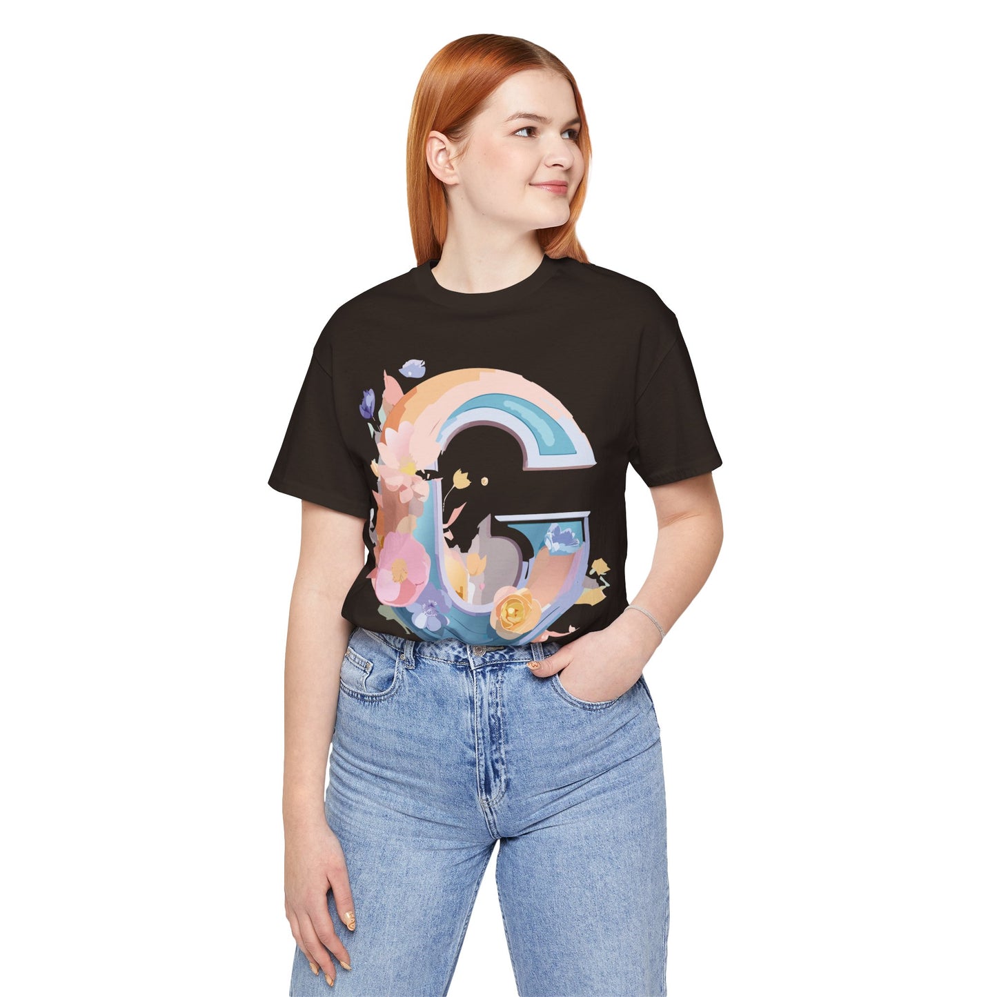 Natural Cotton Tee Shirt - Letters Collection - G Printify
