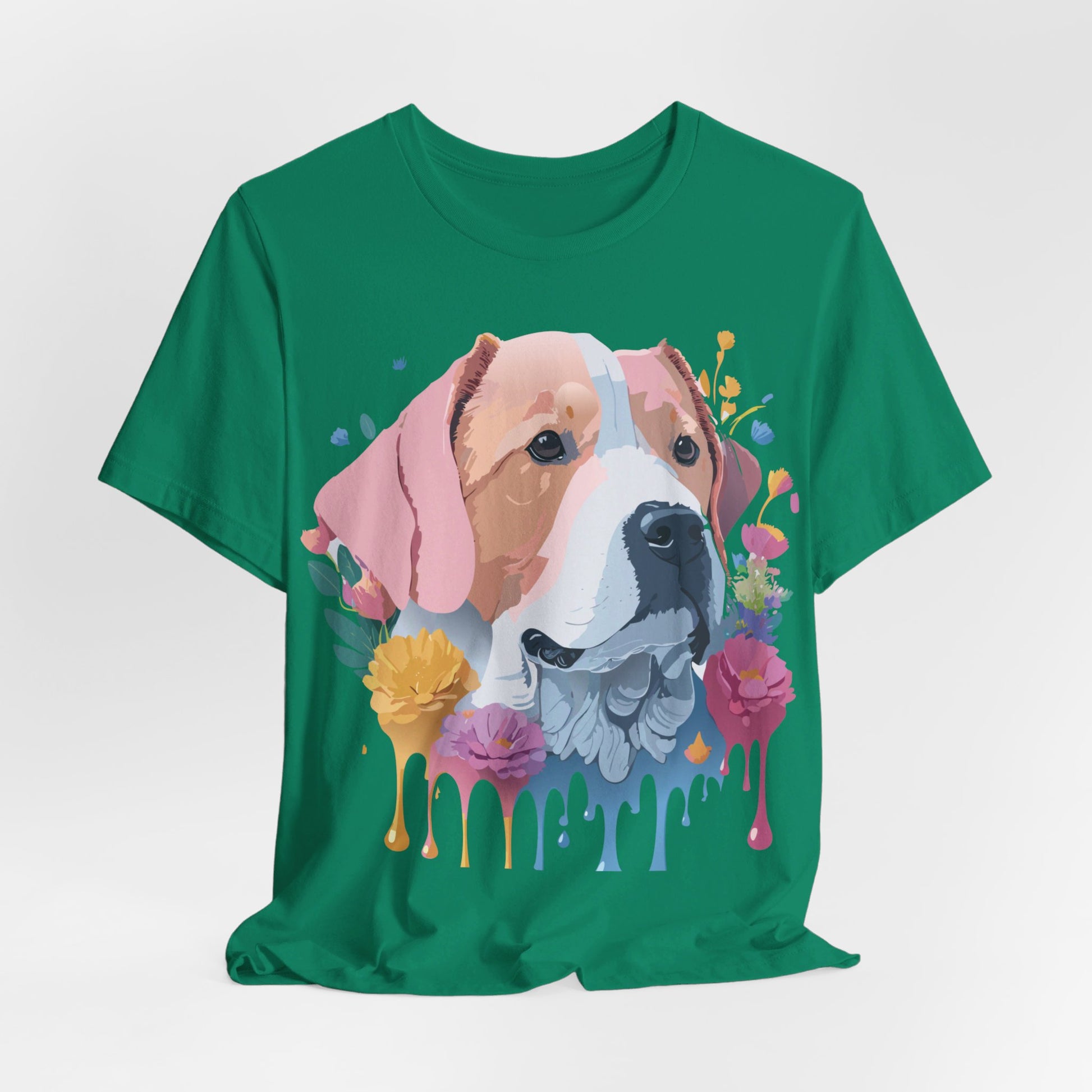 Natural Cotton Tee Shirt with Dog Printify
