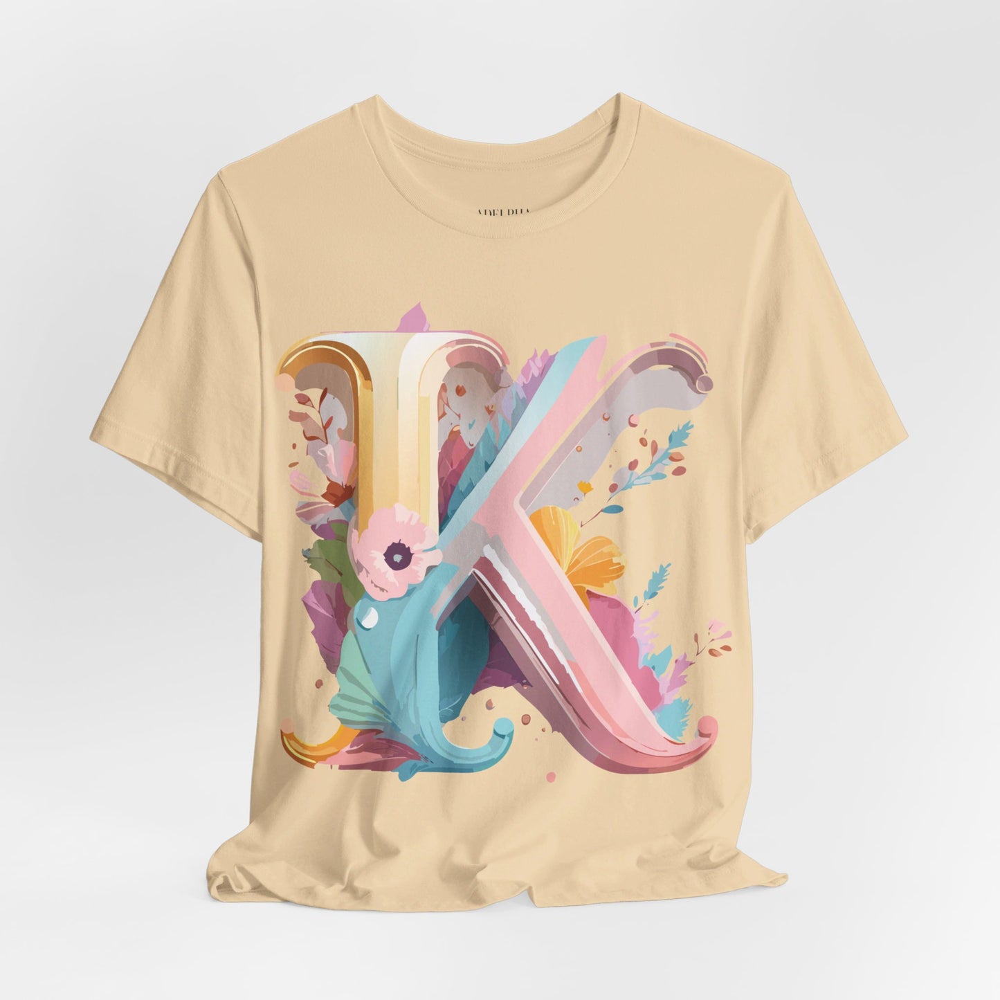 Natural Cotton Tee Shirt - Letters Collection - K Printify
