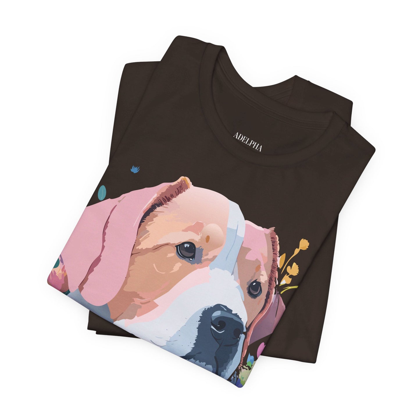 Natural Cotton Tee Shirt with Dog Printify