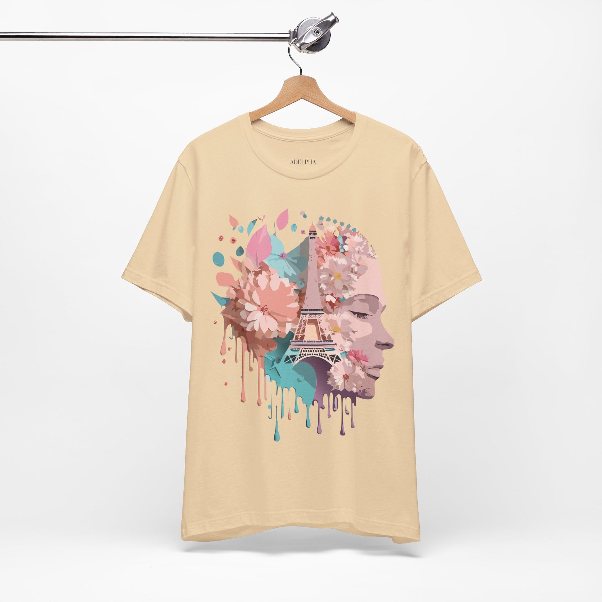 Natural Cotton Tee Shirt - Beautiful Places Collection - Paris Printify