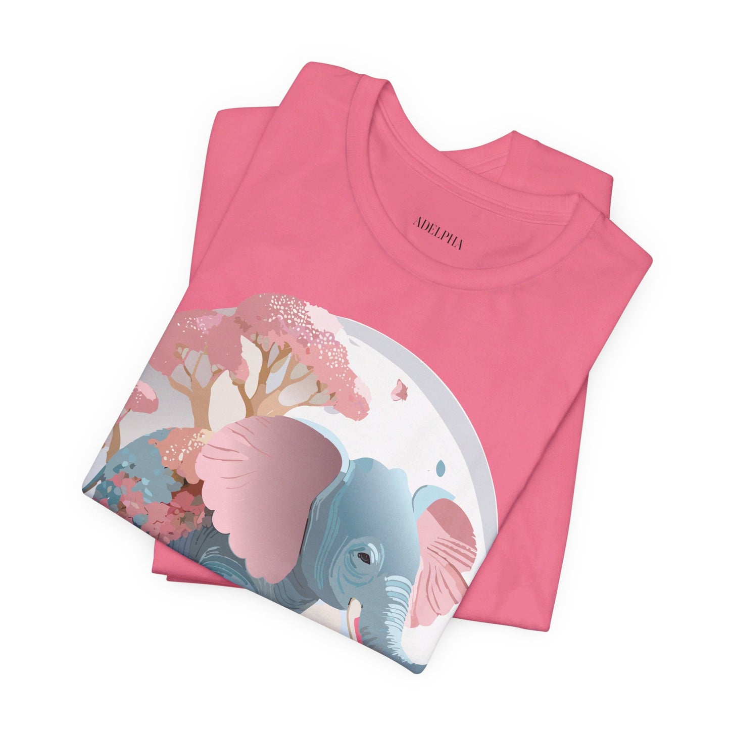 Natural Cotton Tee Shirt with Elephant Printify