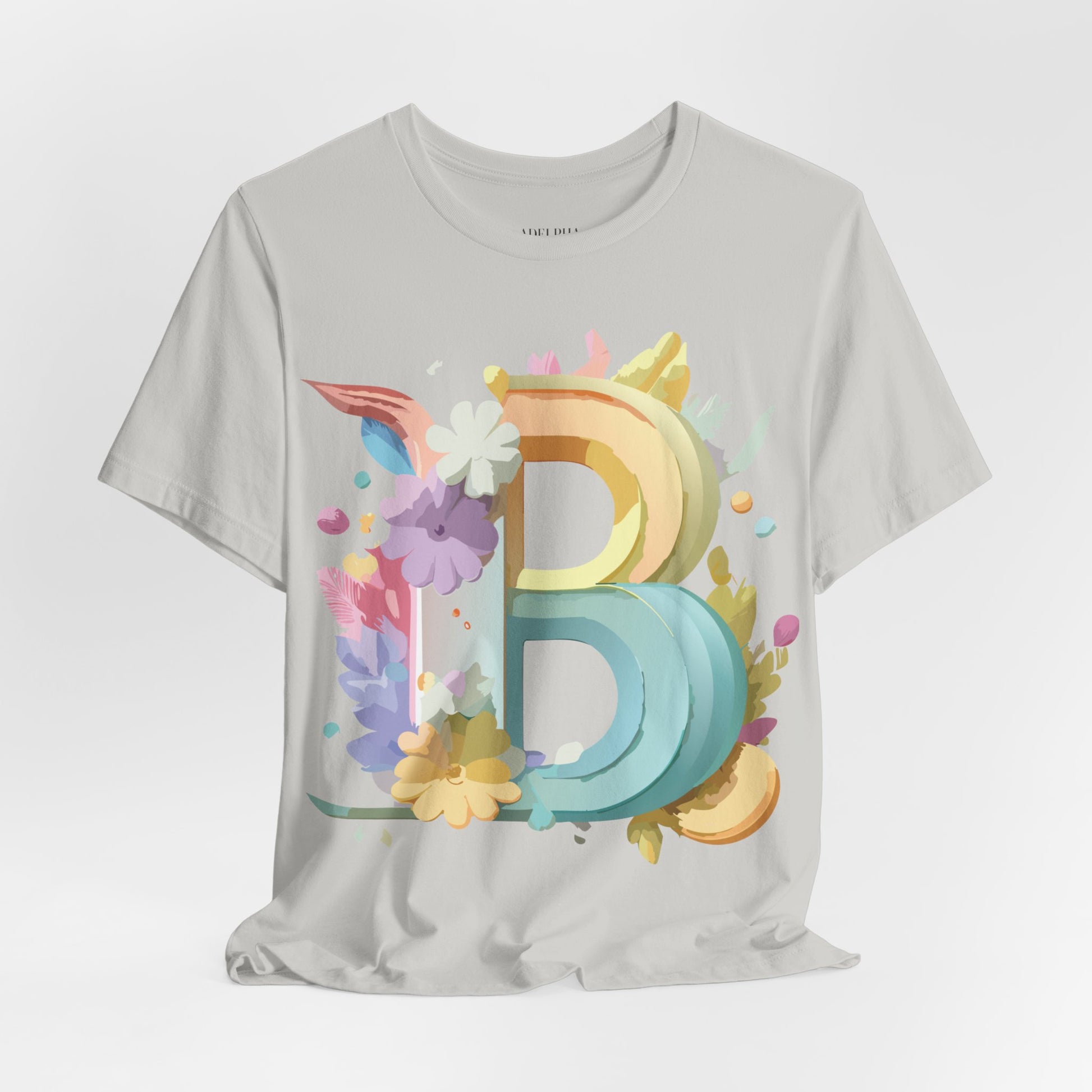 Natural Cotton Tee Shirt - Letters Collection - B Printify
