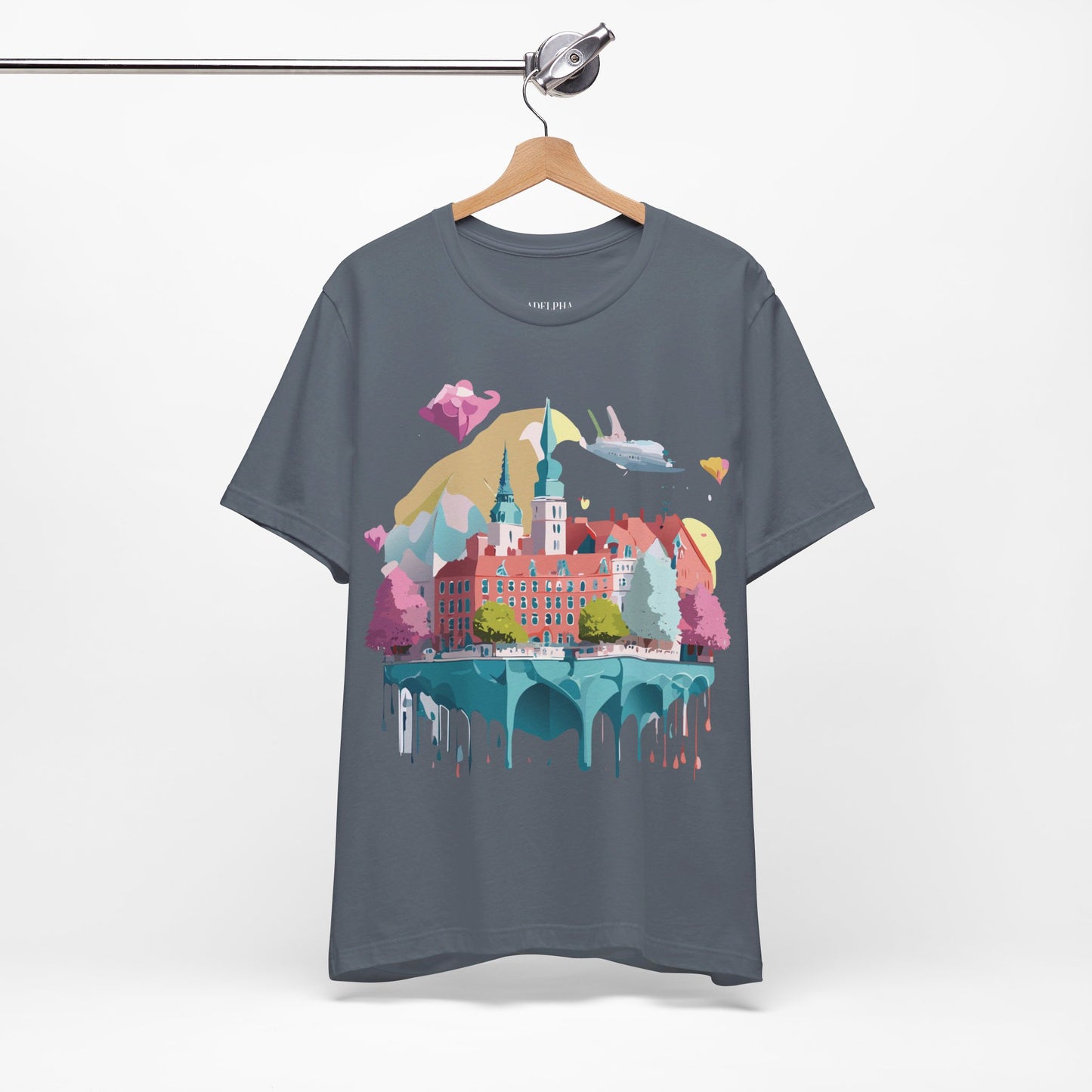 Natural Cotton Tee Shirt - Beautiful Places Collection - Warnemünde and Rostock - Germany Printify