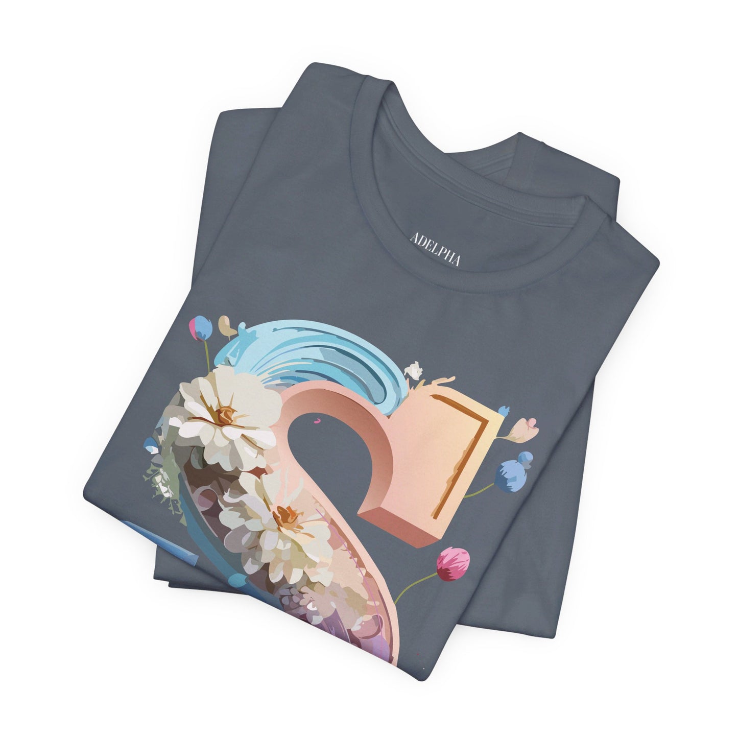 Natural Cotton Tee Shirt - Letters Collection - S Printify