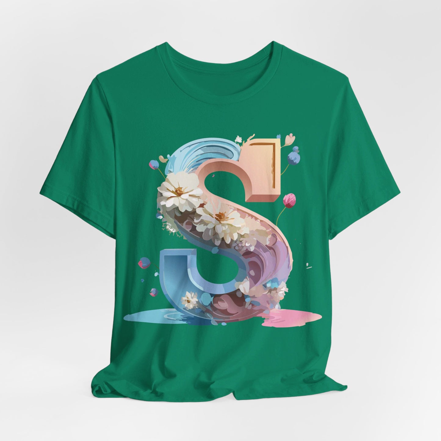 Natural Cotton Tee Shirt - Letters Collection - S Printify