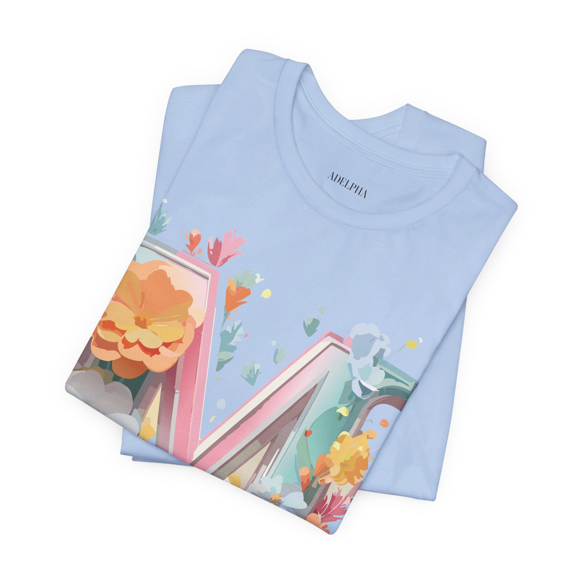 Natural Cotton Tee Shirt - Letters Collection - M Printify