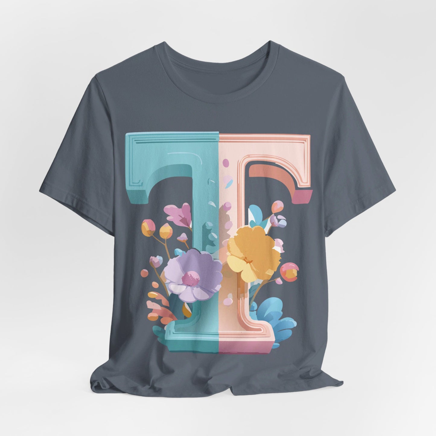 Natural Cotton Tee Shirt - Letters Collection - T Printify