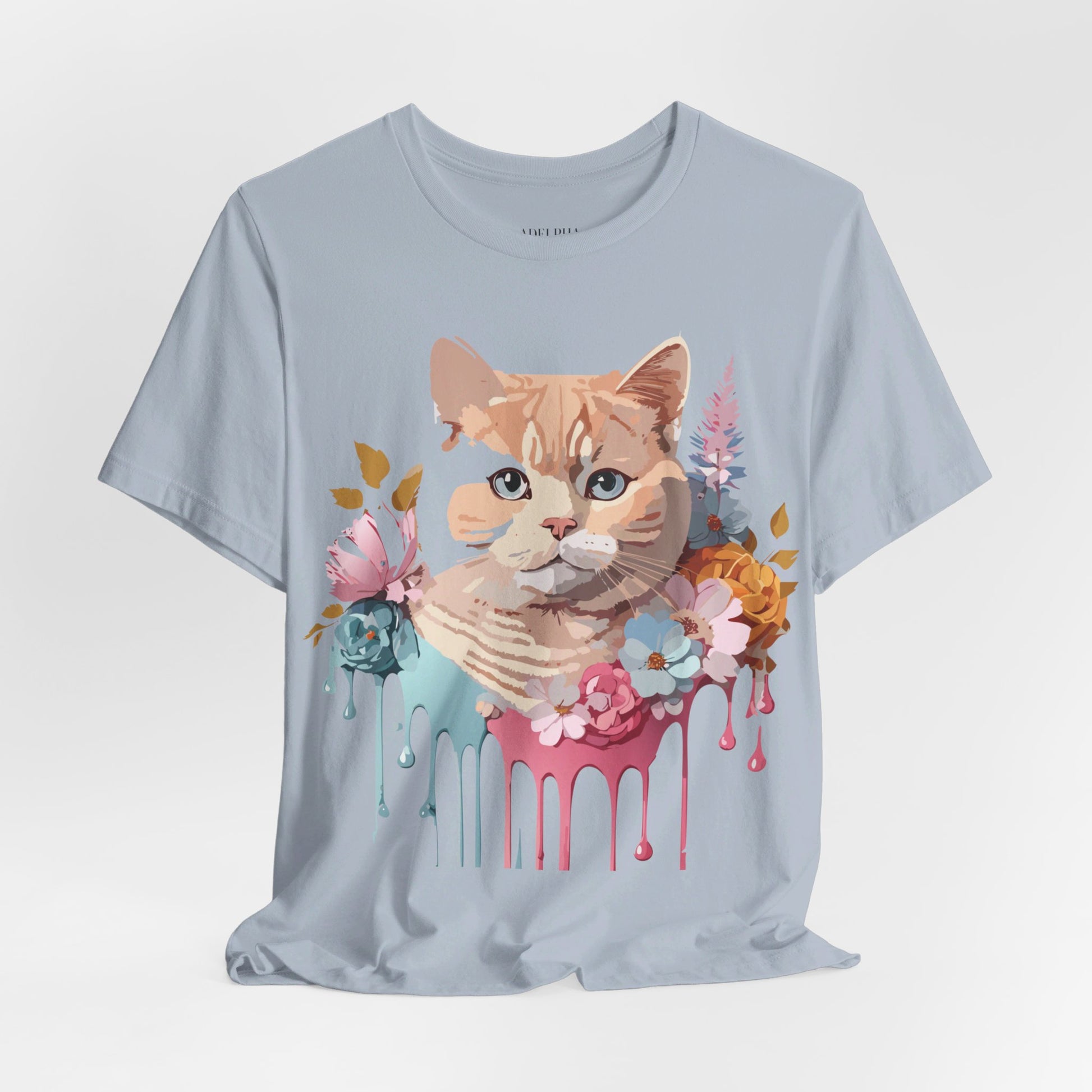 Natural Cotton Tee Shirt with Cat Printify