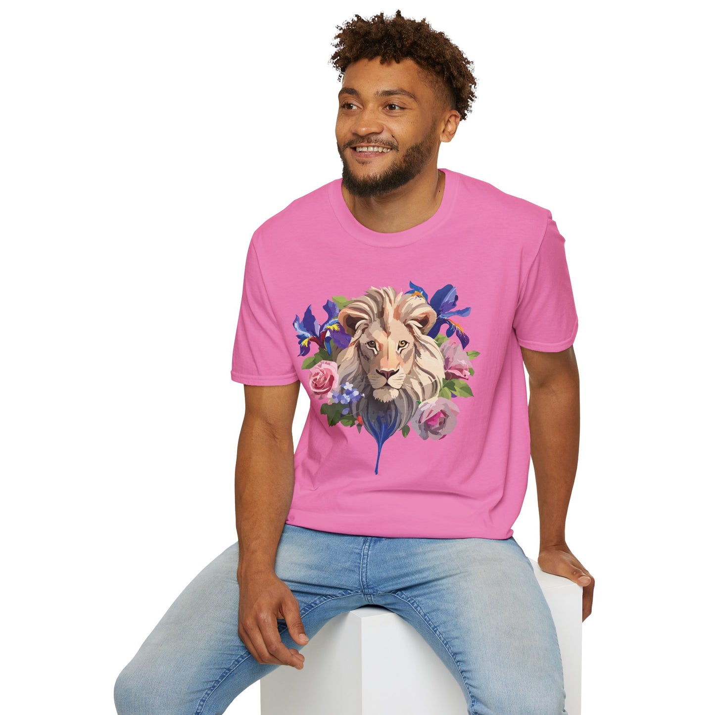 Lion Shirt, Shirt with Lion, Floral Lion Tee, Shirt with Animals