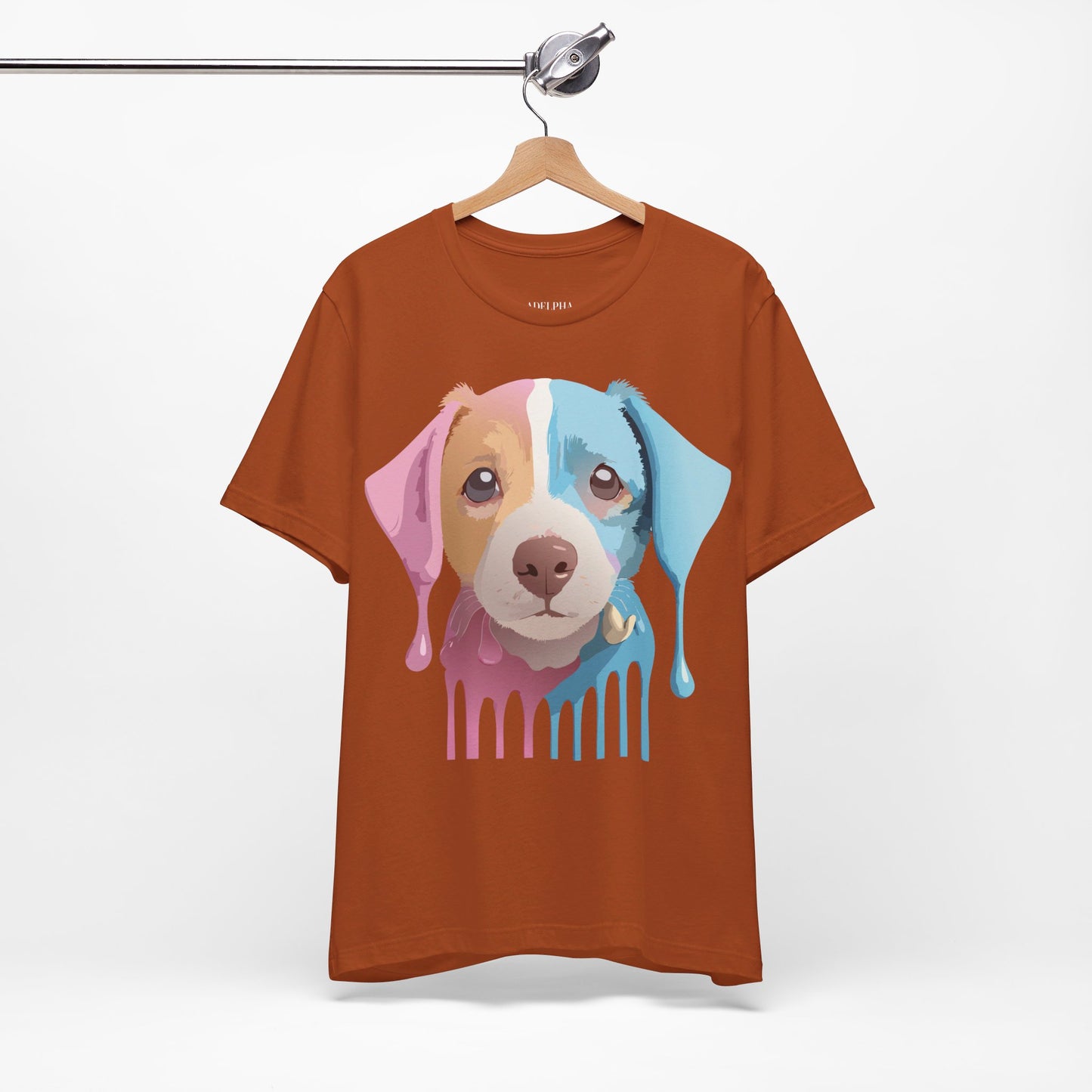 Natural Cotton Tee Shirt with Dog Printify
