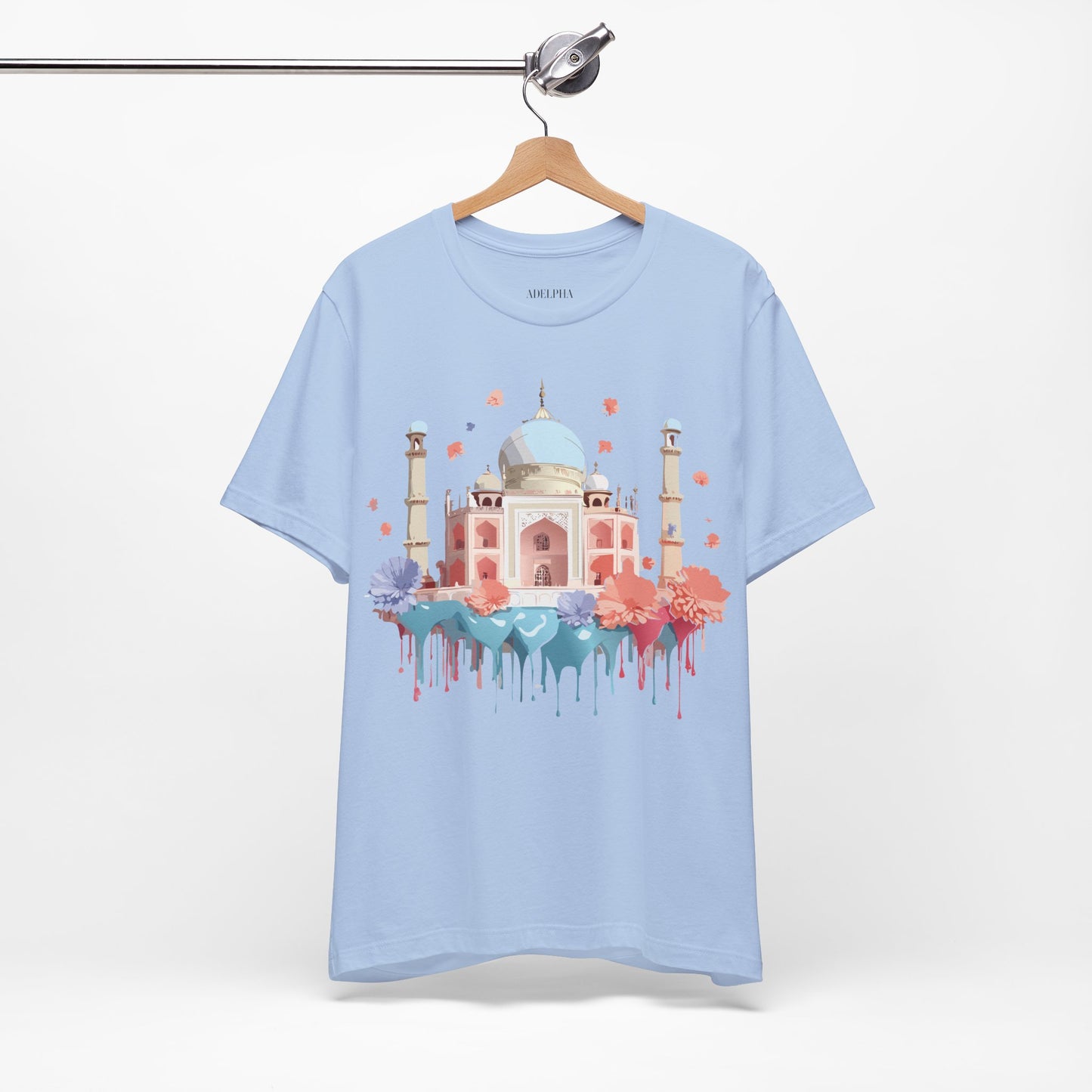 Natural Cotton Tee Shirt - Taj Mahal, India Printify