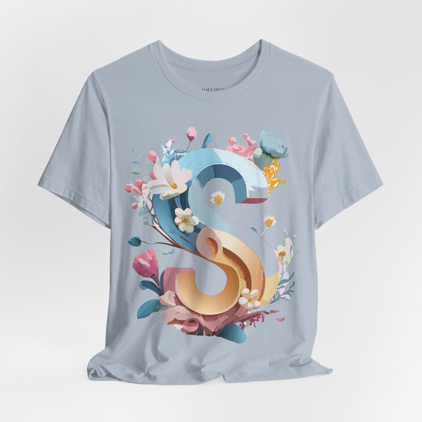 Natural Cotton Tee Shirt - Letters Collection - S Printify