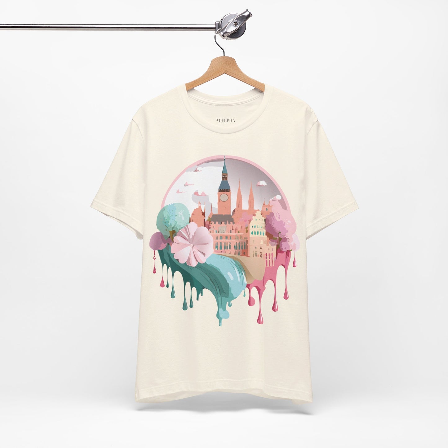 Natural Cotton Tee Shirt - Beautiful Places Collection - Prague Printify
