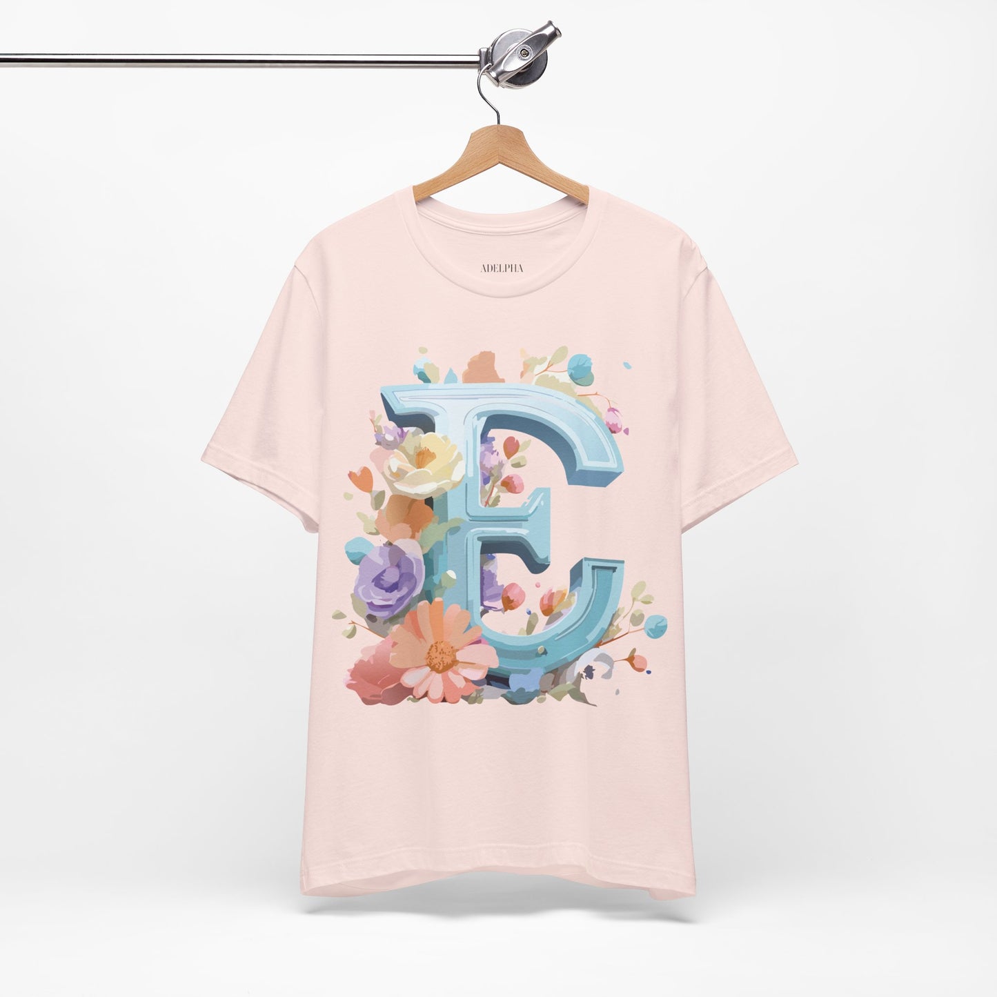 Natural Cotton Tee Shirt - Letters Collection - E Printify