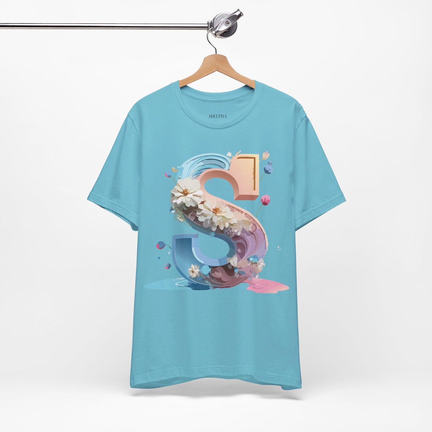 Natural Cotton Tee Shirt - Letters Collection - S Printify
