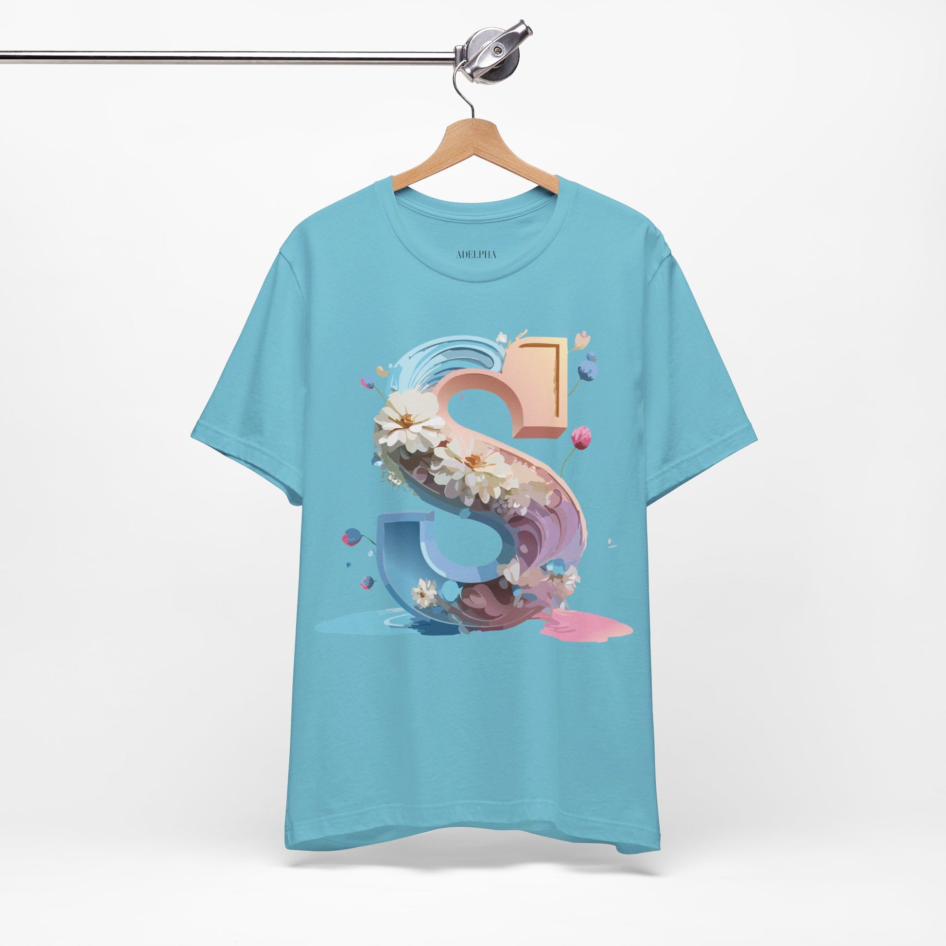Natural Cotton Tee Shirt - Letters Collection - S Printify