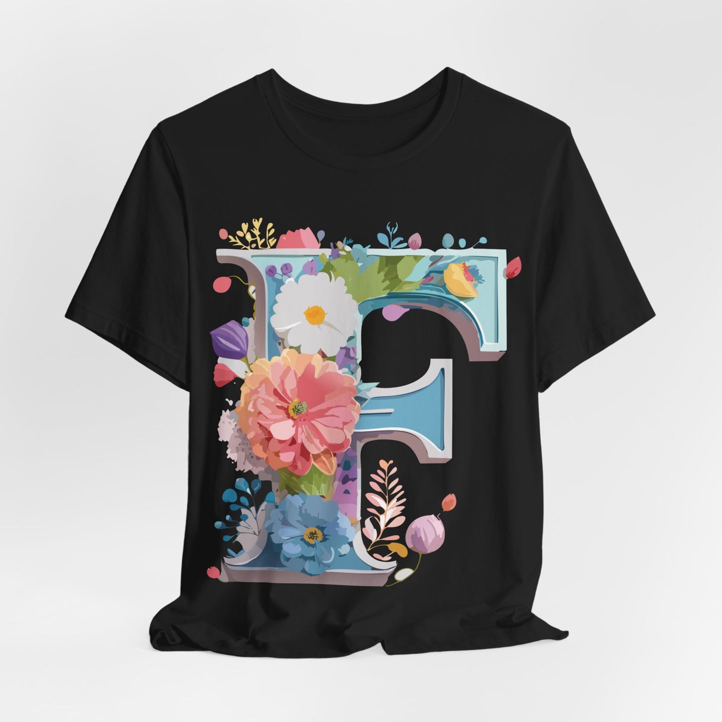 Natural Cotton Tee Shirt - Letters Collection - F Printify