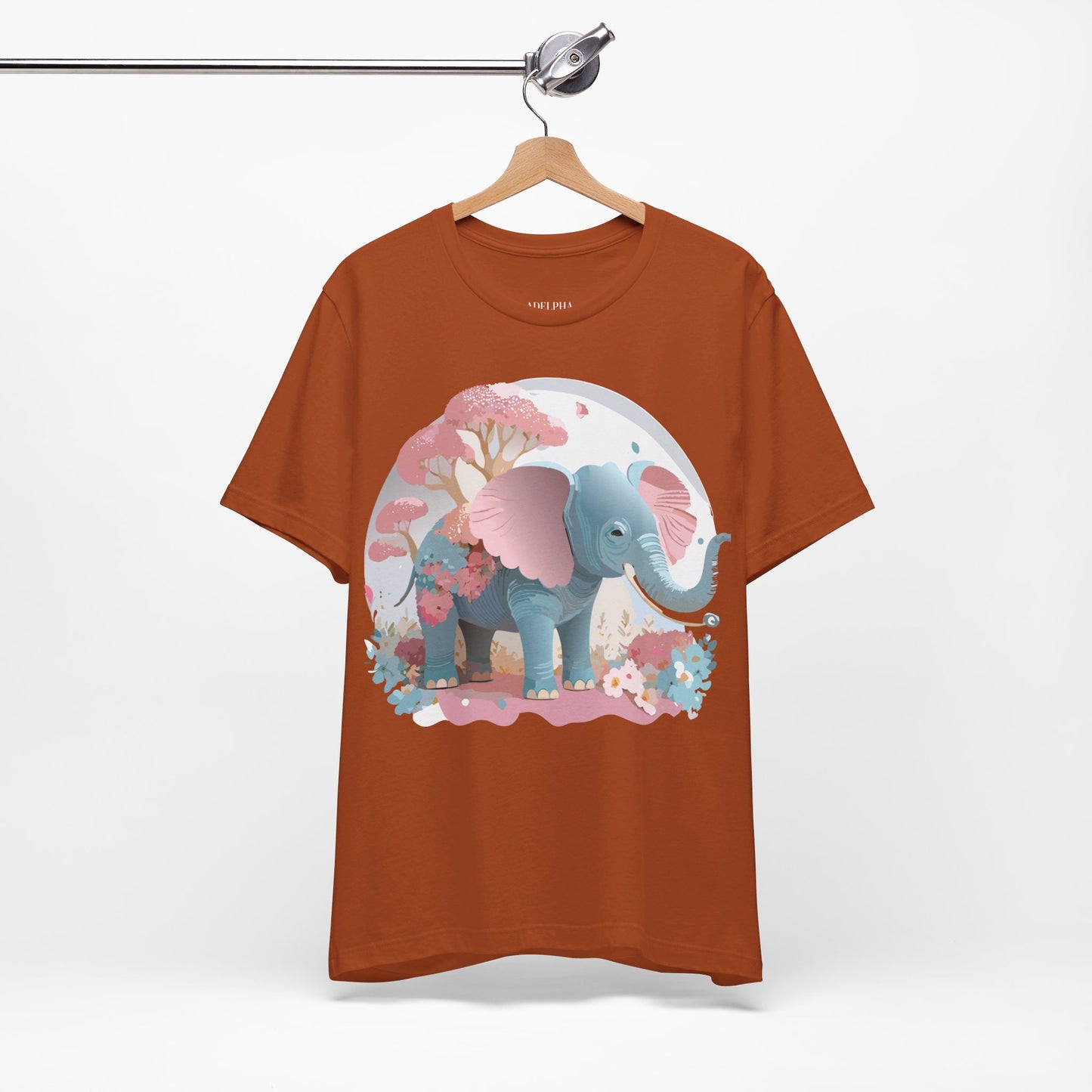 Natural Cotton Tee Shirt with Elephant Printify