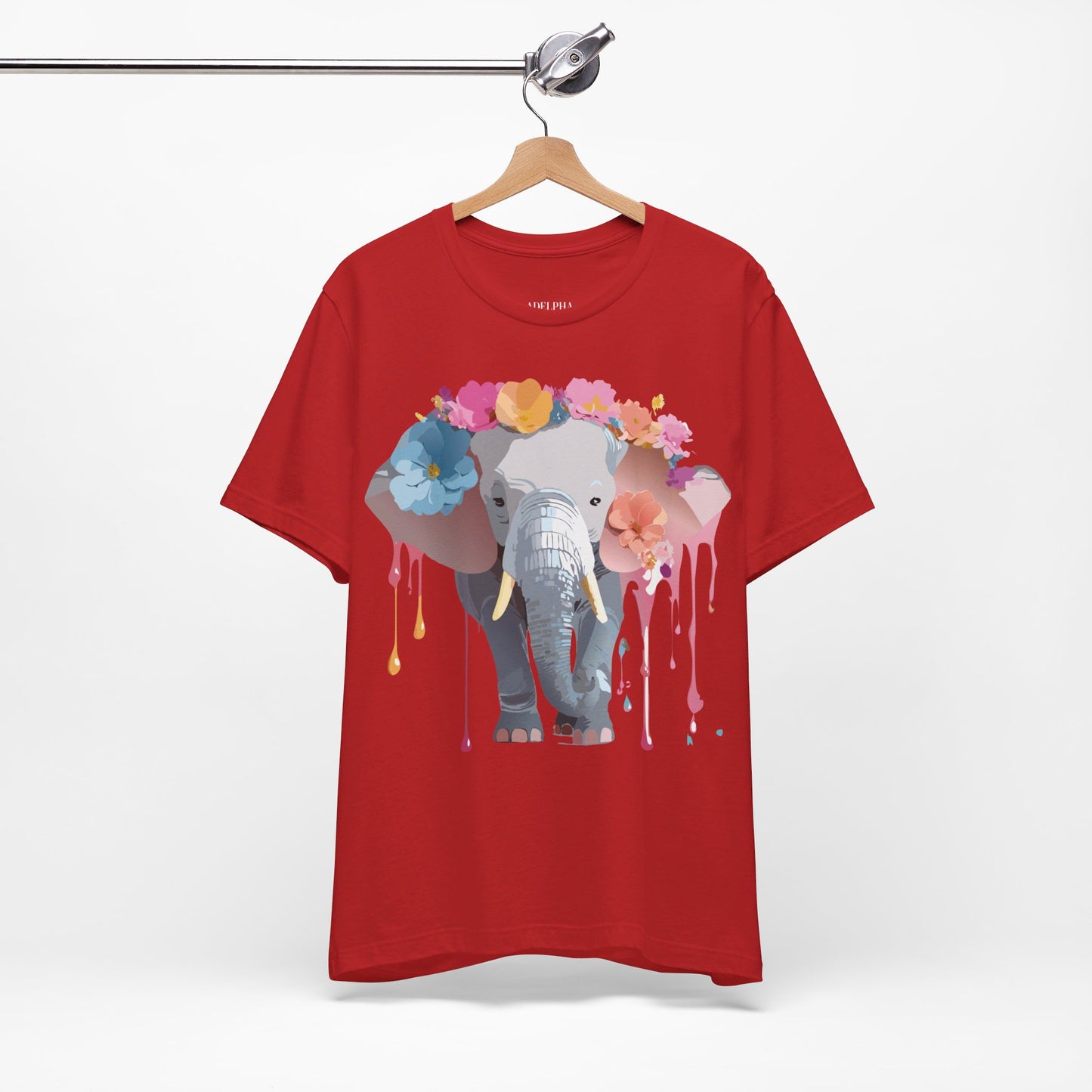 Natural Cotton Tee Shirt with Elephant Printify