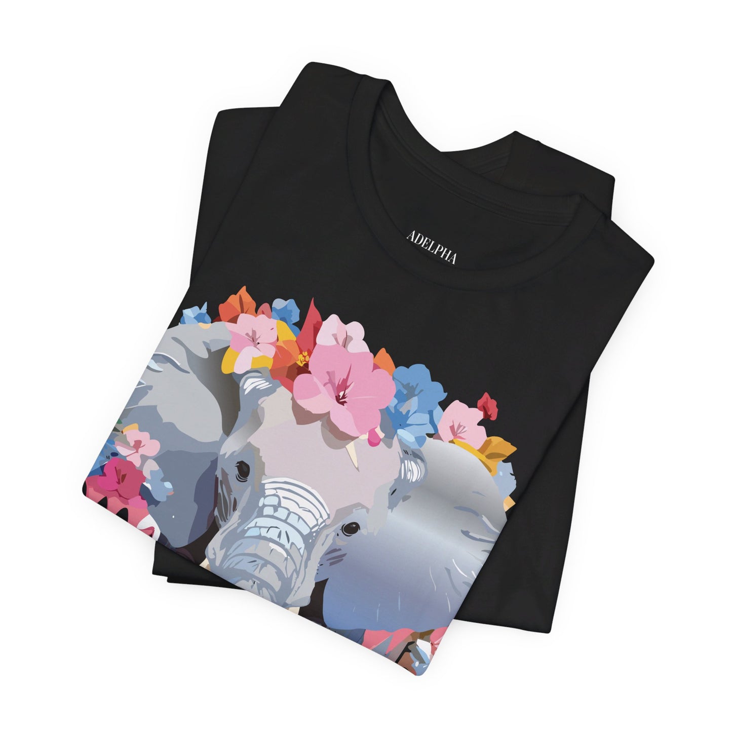 Natural Cotton Tee Shirt with Elephant Printify