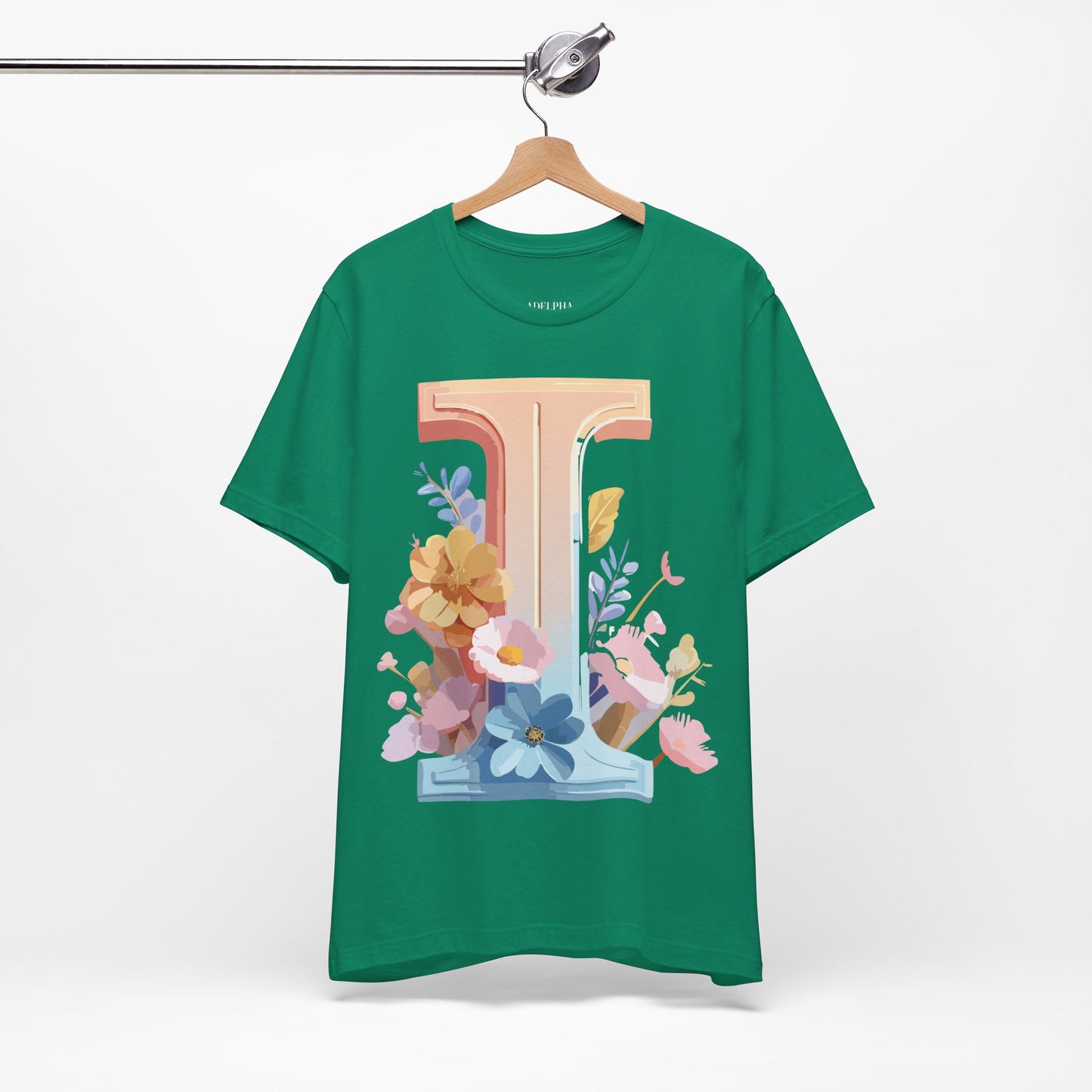 Natural Cotton Tee Shirt - Letters Collection - I Printify