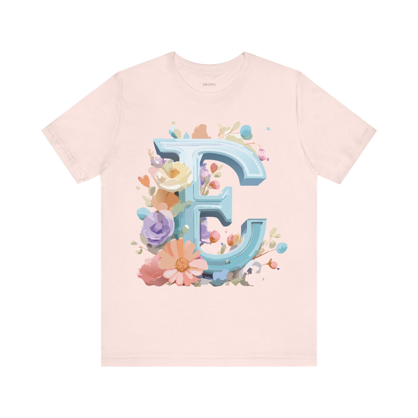 Natural Cotton Tee Shirt - Letters Collection - E Printify