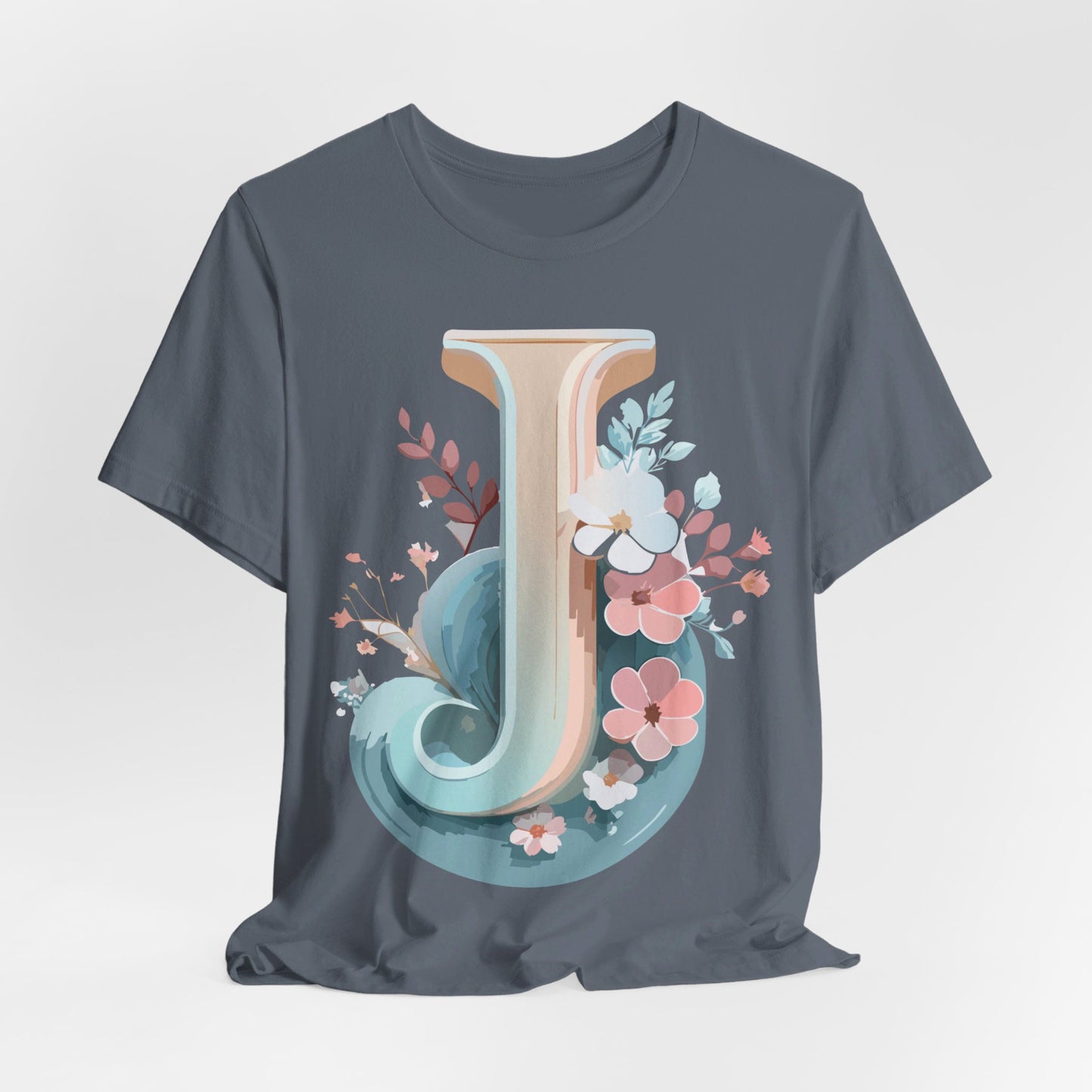 Natural Cotton Tee Shirt - Letters Collection - J Printify