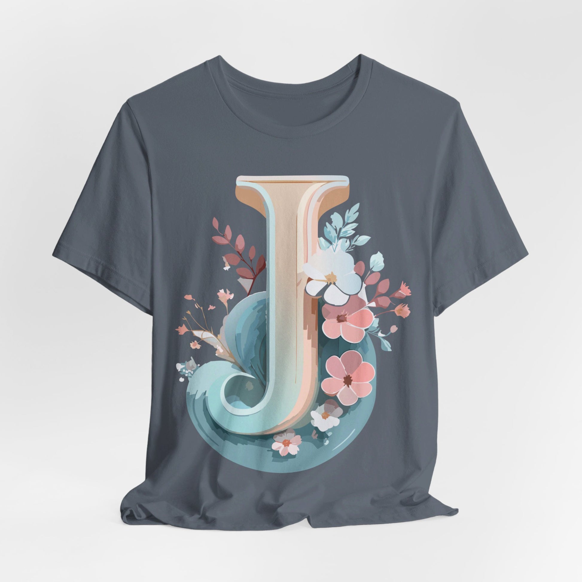 Natural Cotton Tee Shirt - Letters Collection - J Printify