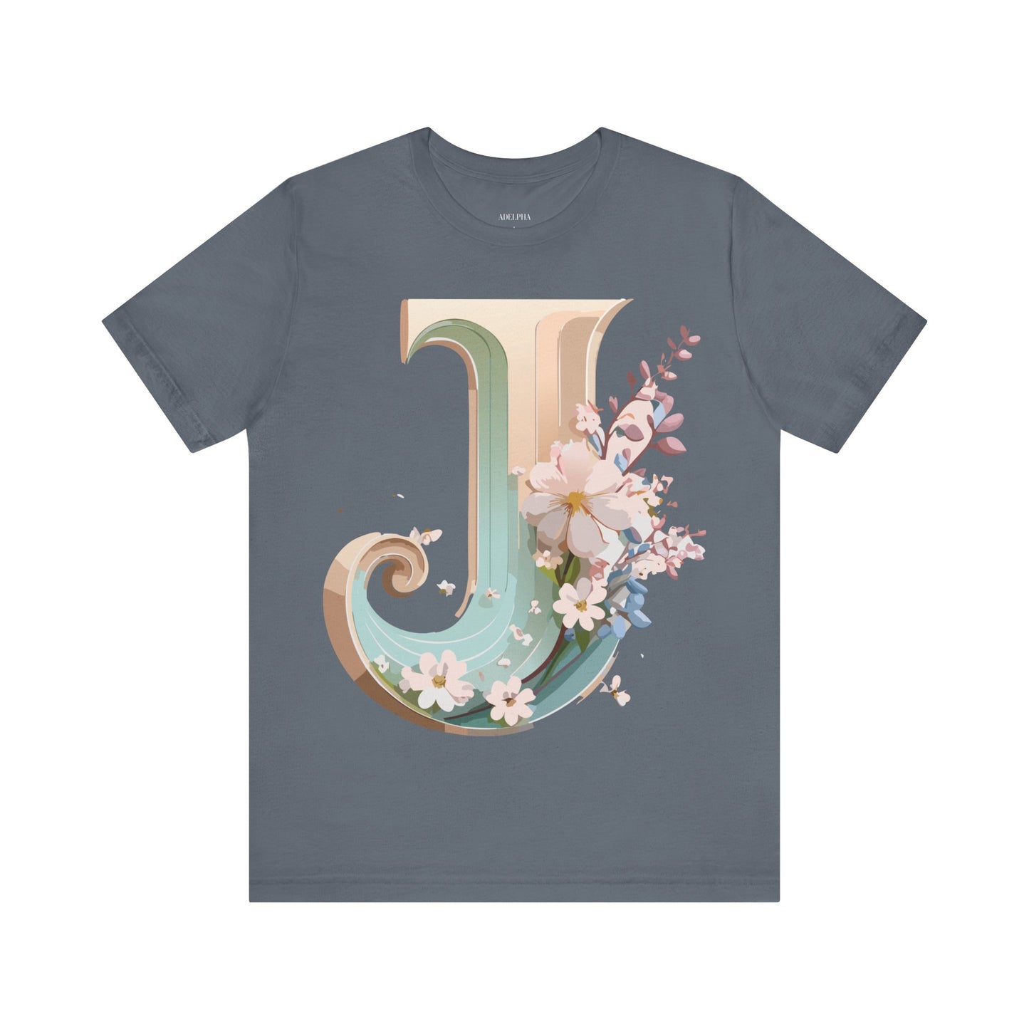 Natural Cotton Tee Shirt - Letters Collection - J Printify