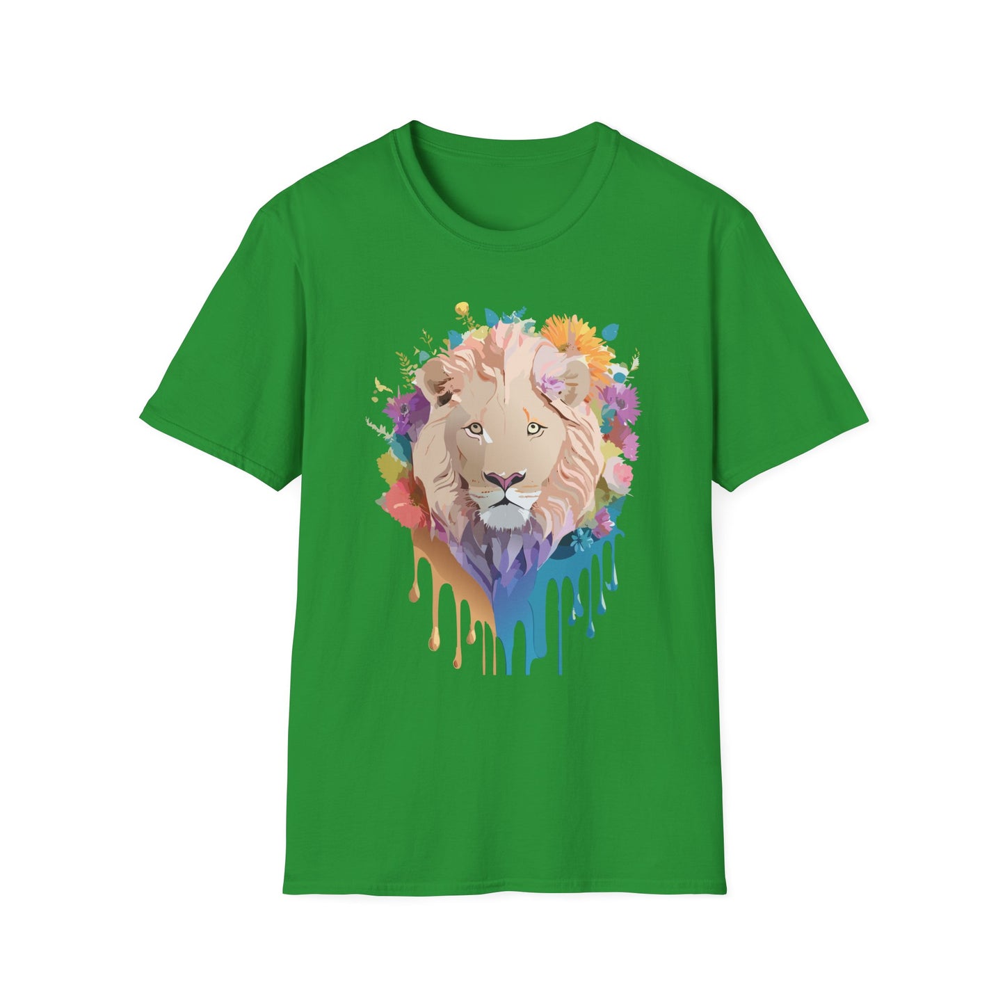 Lion Shirt, Shirt with Lion, Floral Lion Tee, Shirt with Animals